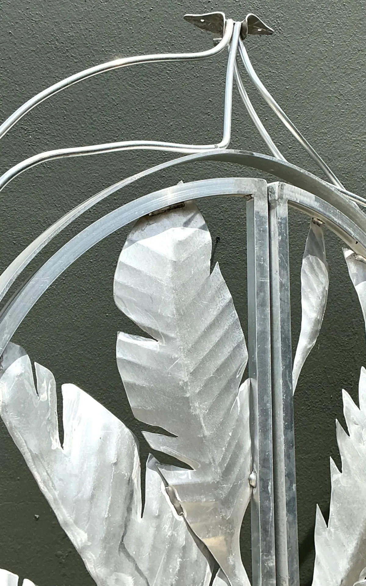 Vintage Aluminum Banana Leaf Botanical Garden Gate — additional photo 6