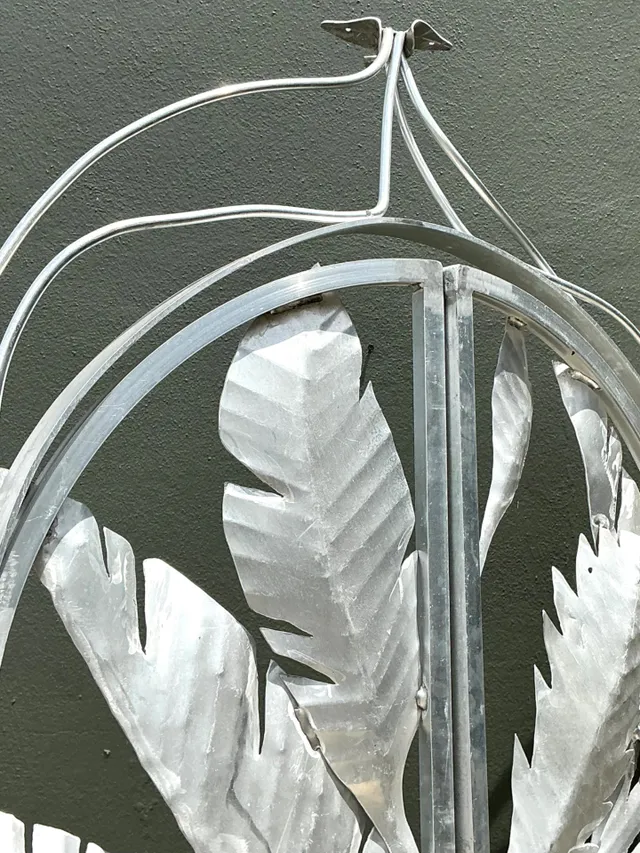 Vintage Aluminum Banana Leaf Botanical Garden Gate — additional photo 6