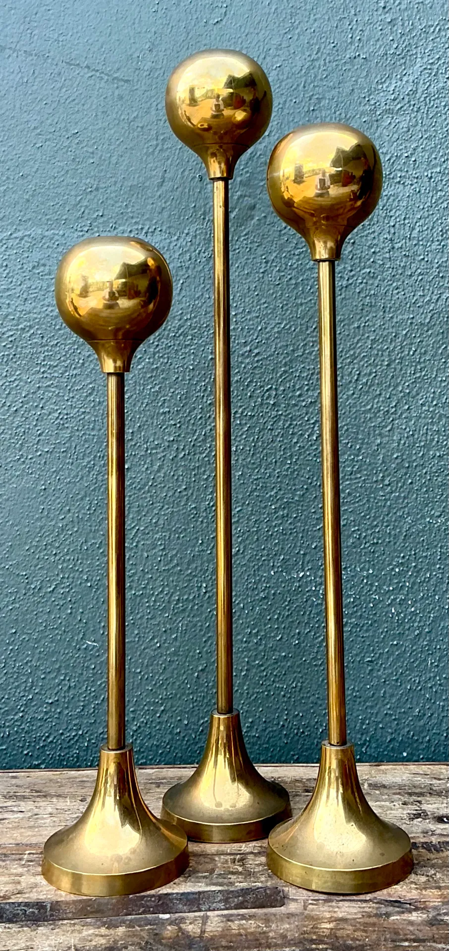 Vintage Brass Candle Holders - Set of Three — additional photo 5