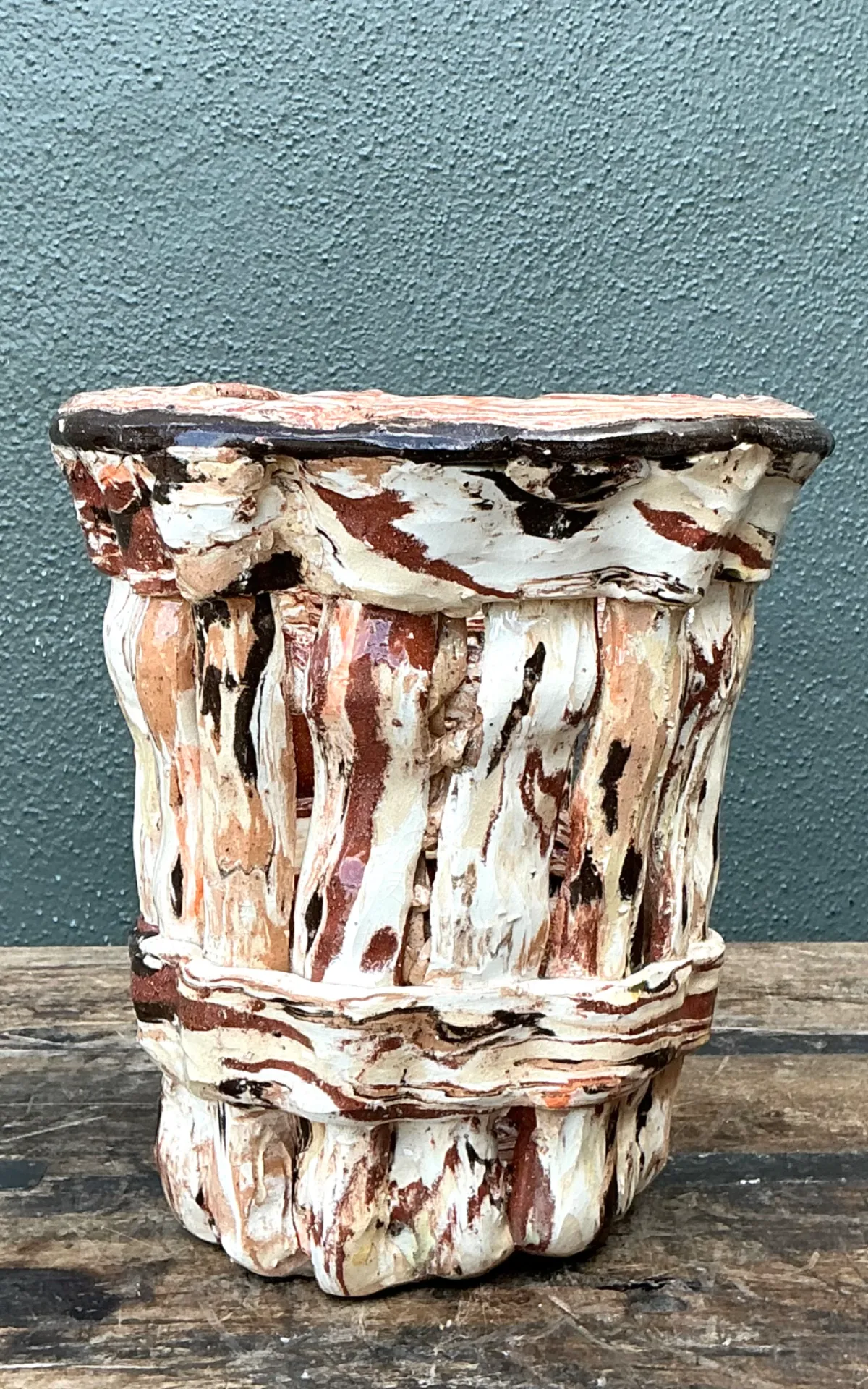 Vintage Textured Ceramic Vase — additional photo 8
