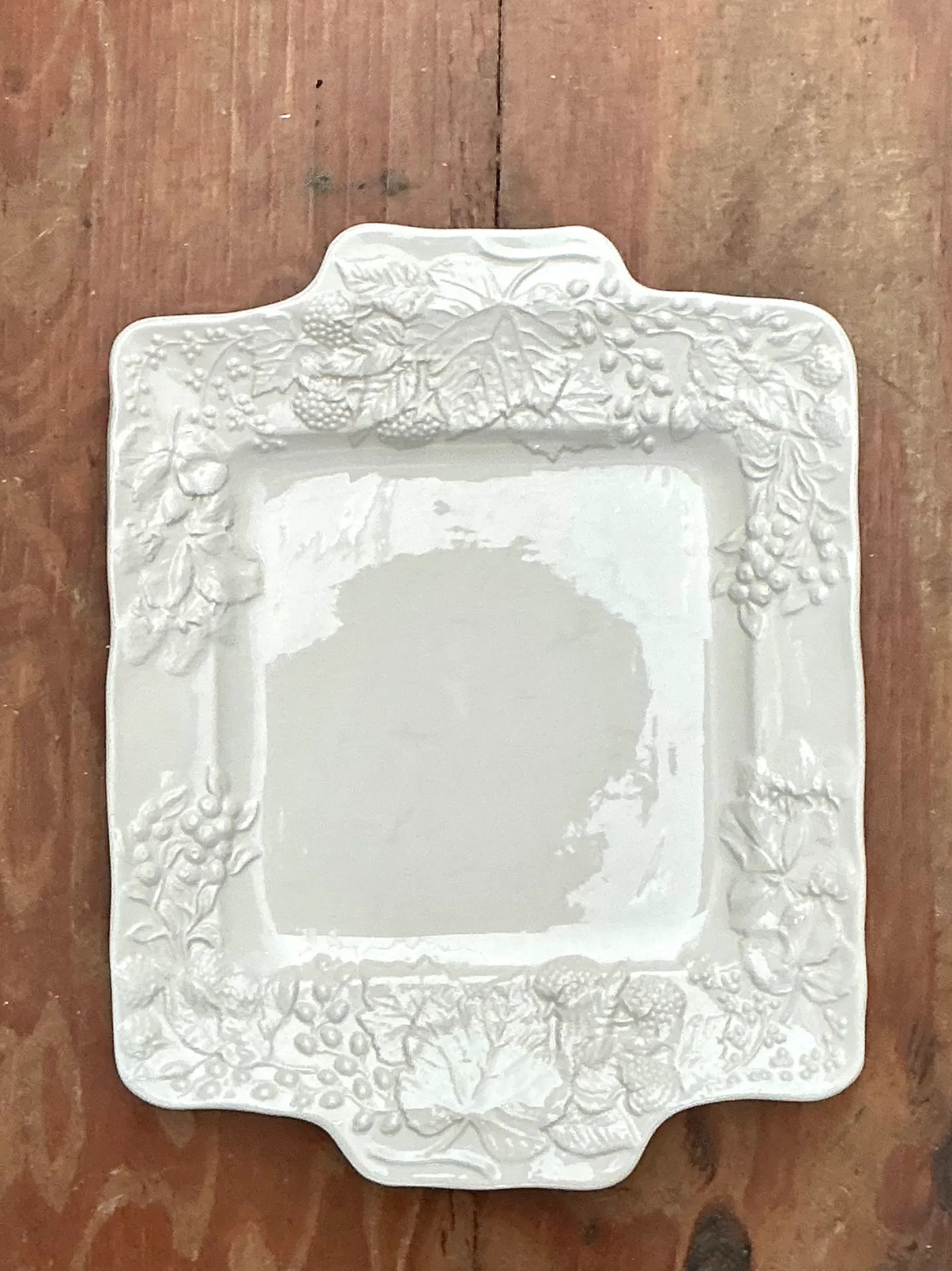 Vintage Italian Embossed Ceramic Tray — additional photo 1