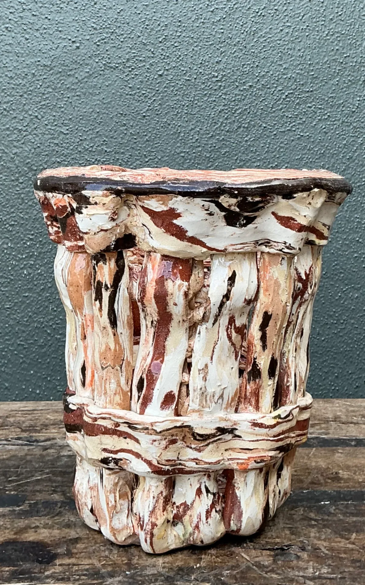 Vintage Textured Ceramic Vase — additional photo 6