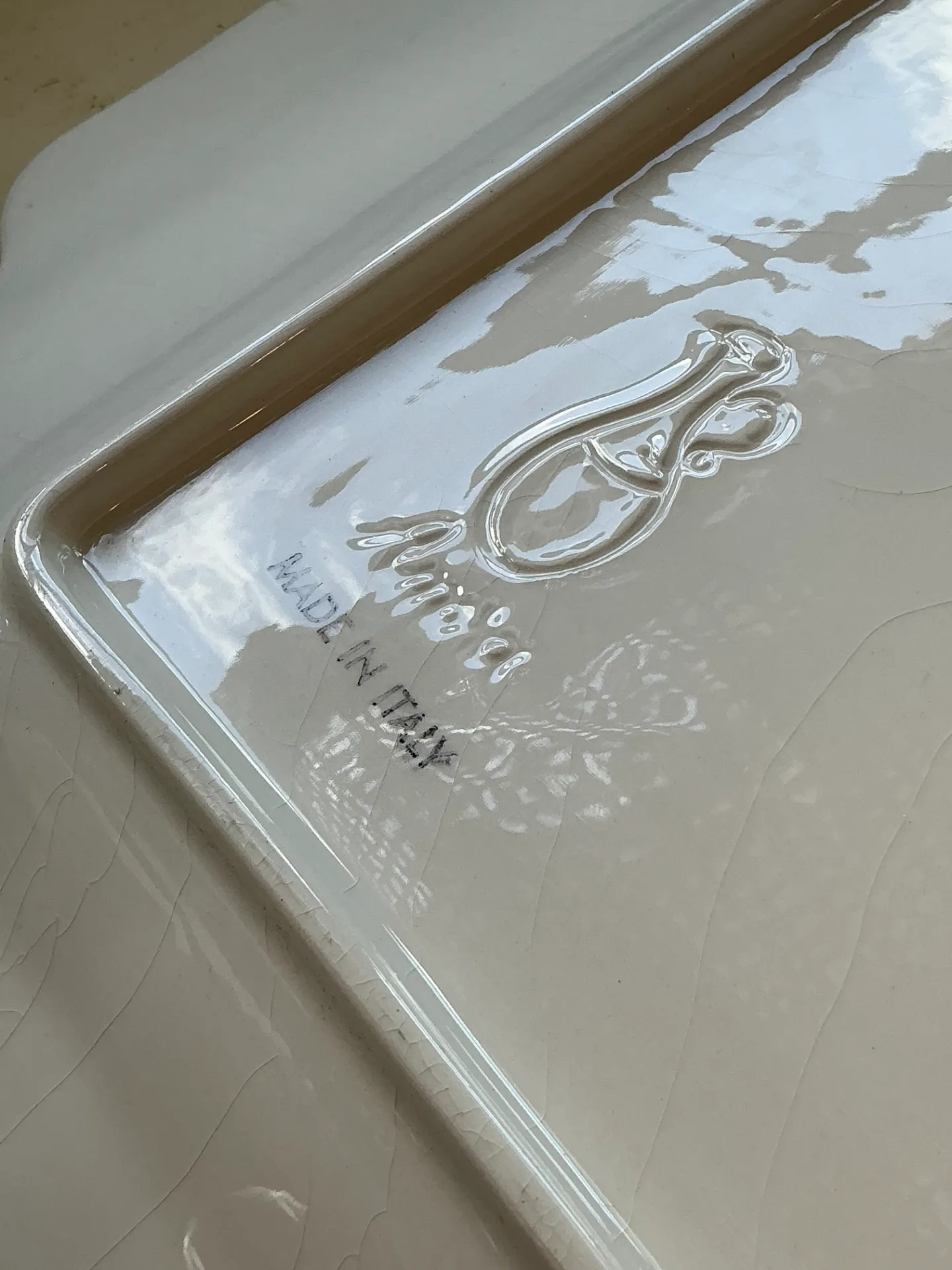 Vintage Italian Embossed Ceramic Tray — additional photo 2