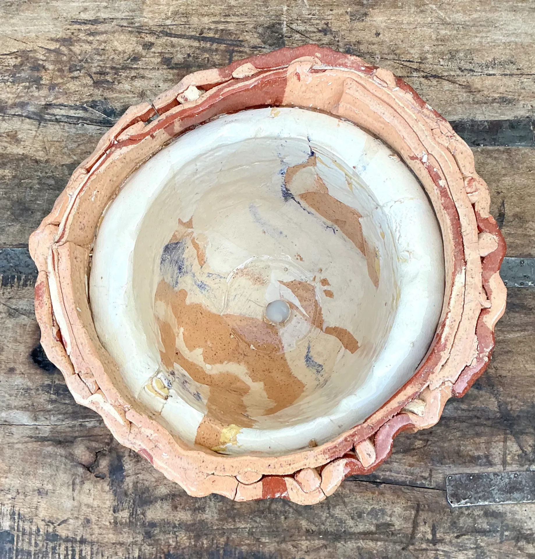 Vintage Sculptural Ceramic Basket Planter — additional photo 4