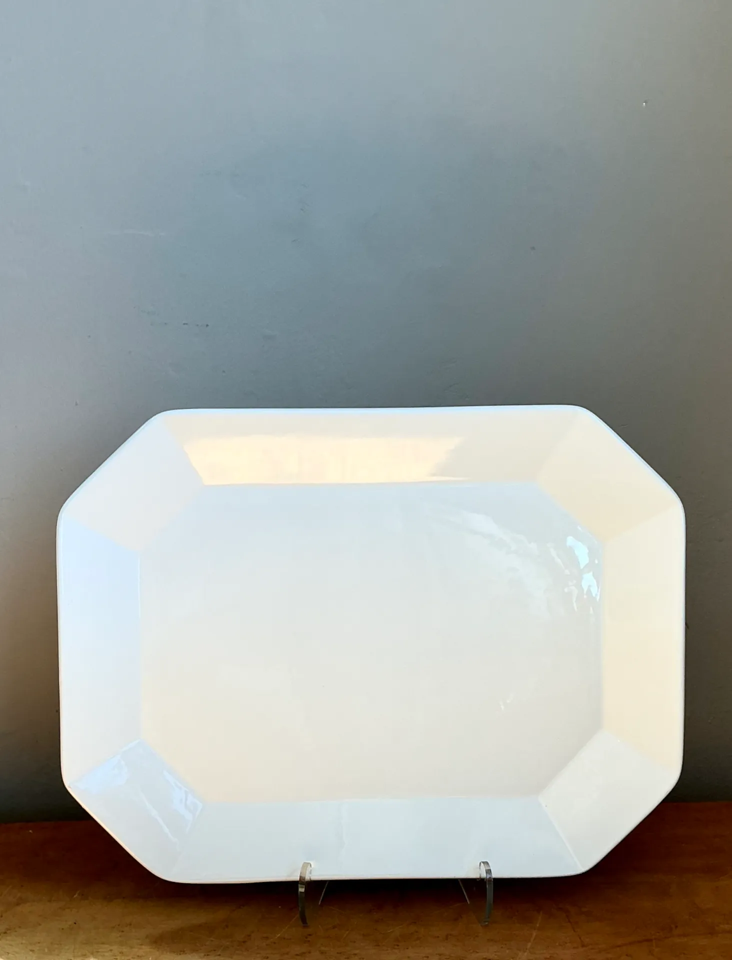 Vintage White Ceramic Serving Platter — additional photo 1