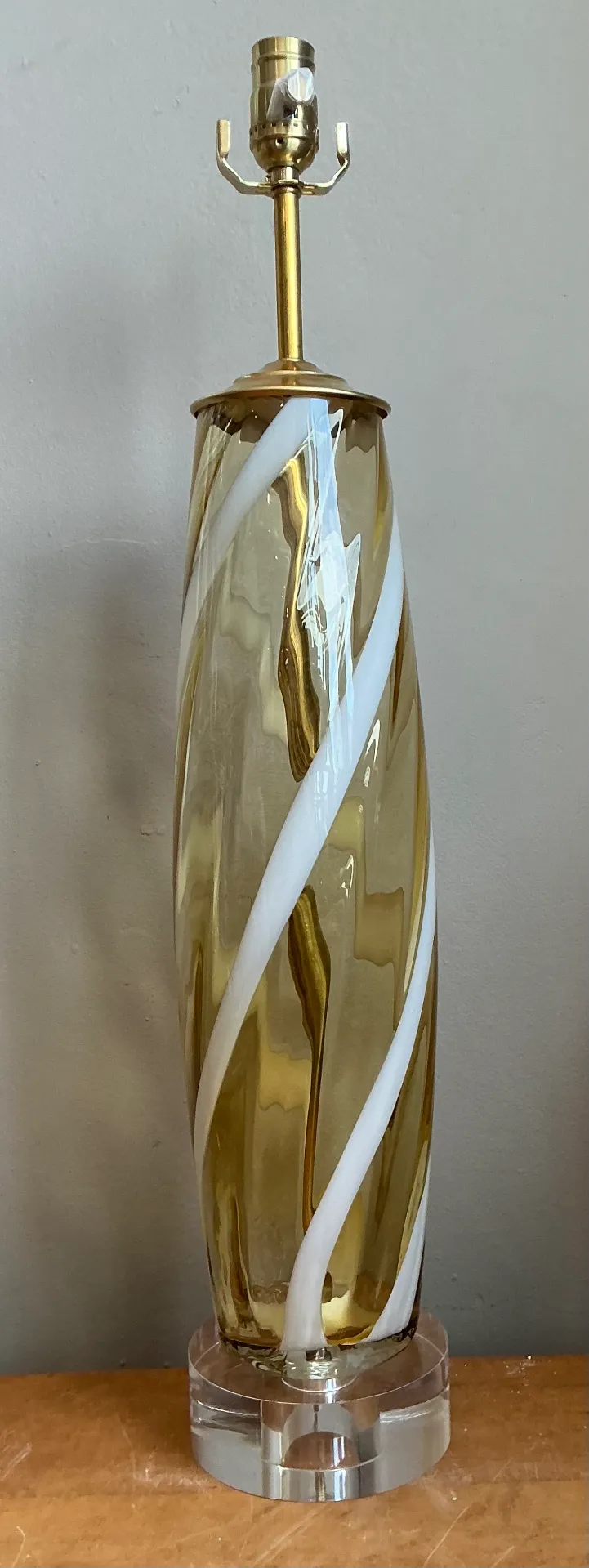 Vintage Murano Swirled Glass Table Lamp