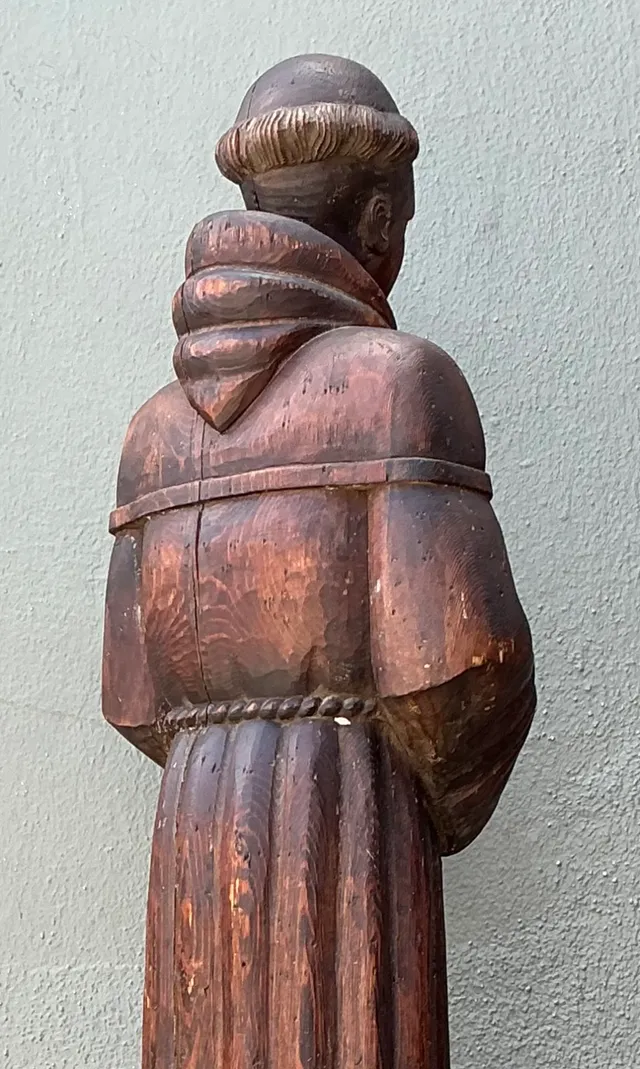 Vintage Handcrafted Wood St Francis Of Assisi Statue — additional photo 5