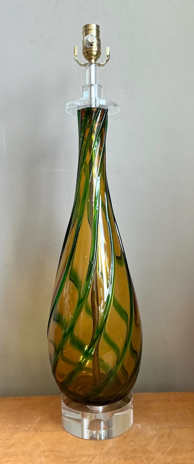 Vintage Murano Swirled Glass Table Lamp — additional photo 2