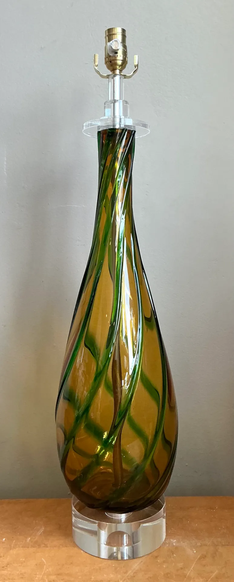 Vintage Murano Swirled Glass Table Lamp — additional photo 3