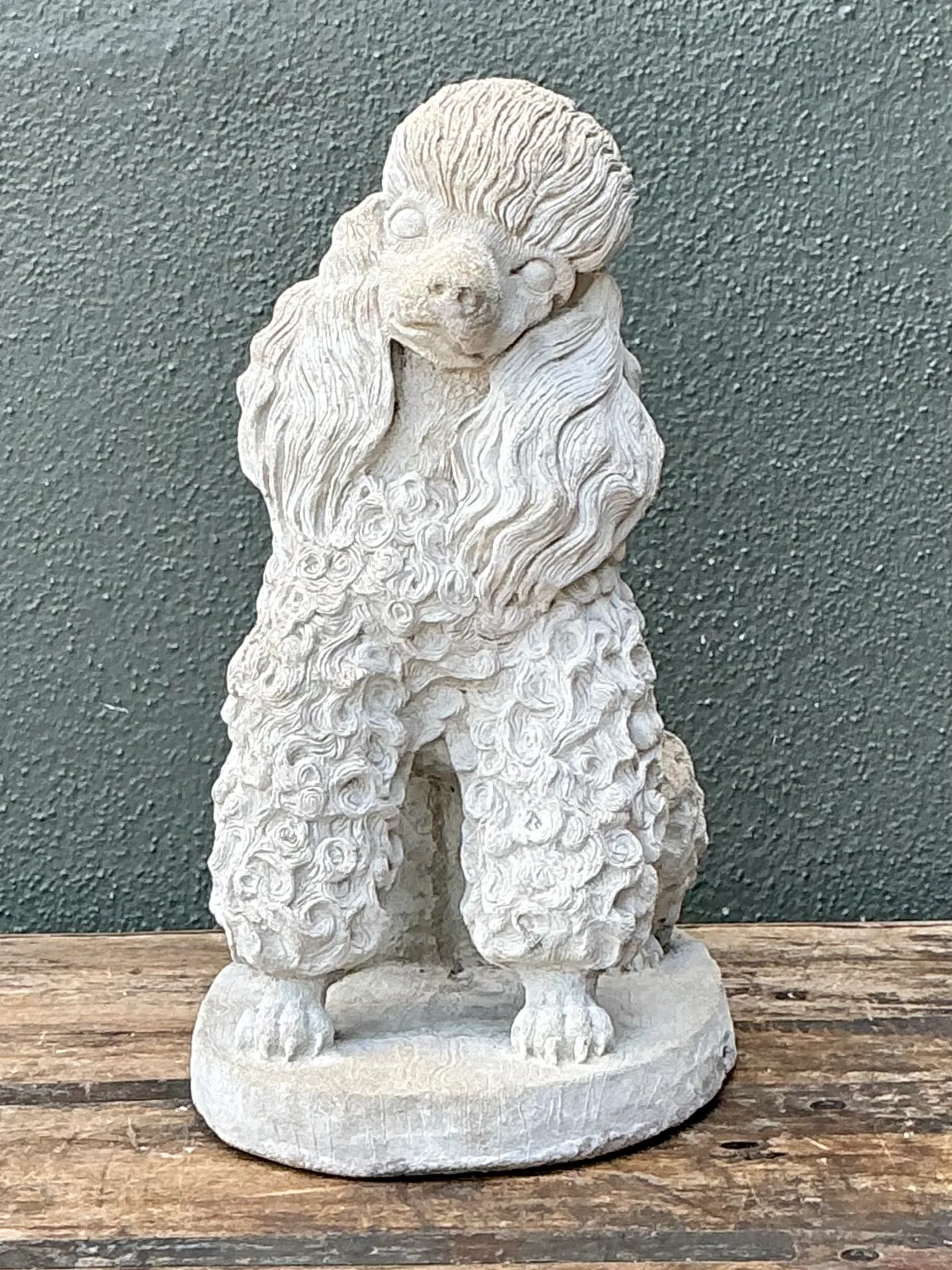 Vintage Cement Poodle Dog Statue — additional photo 6