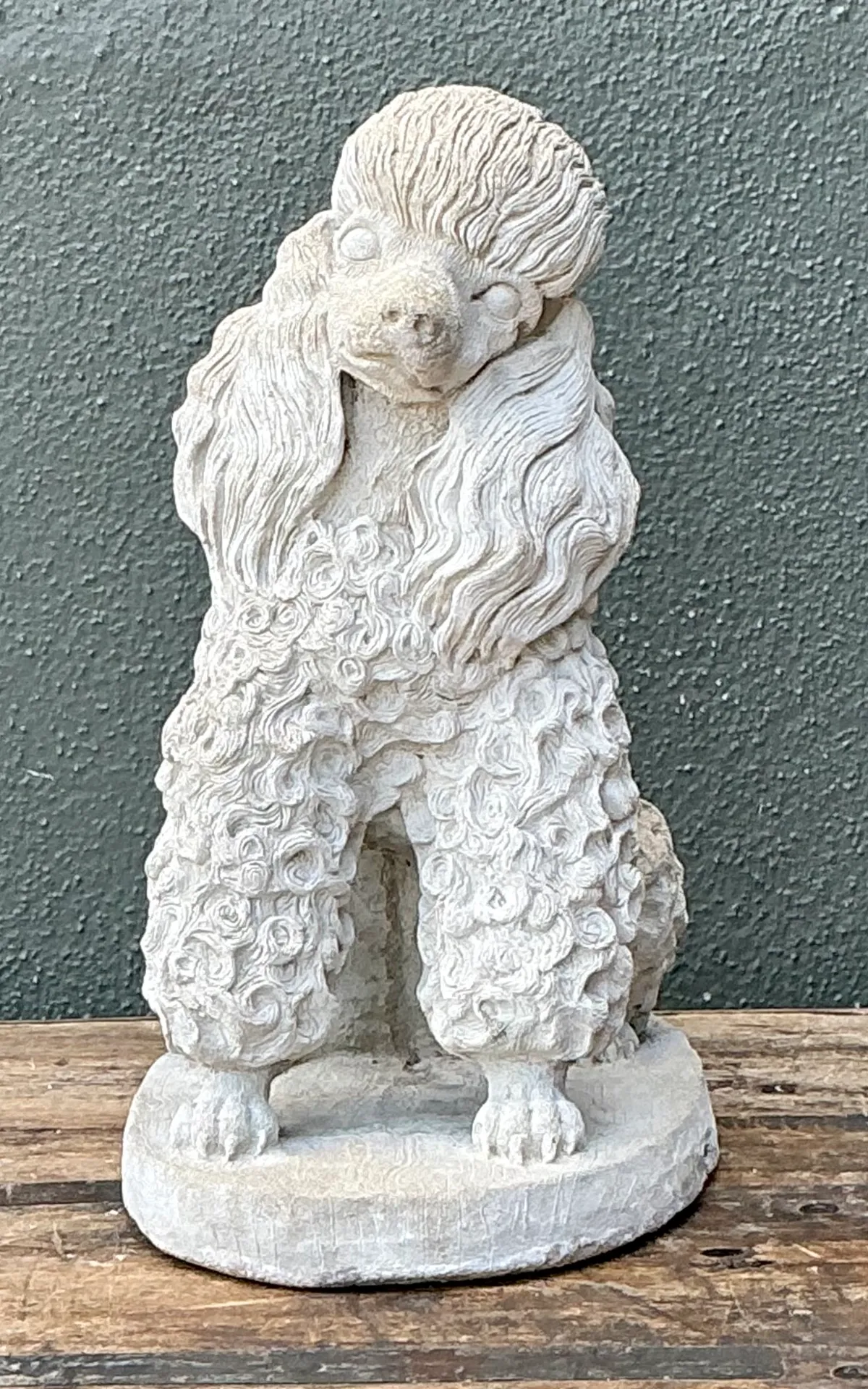 Vintage Cement Poodle Dog Statue — additional photo 6