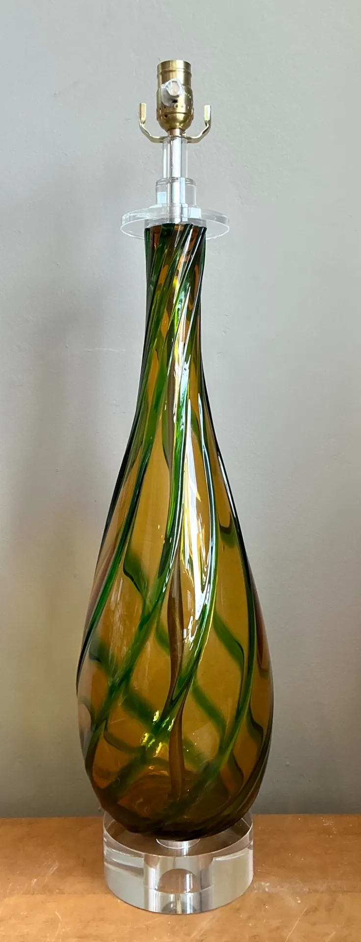 Vintage Murano Swirled Glass Table Lamp — additional photo 4
