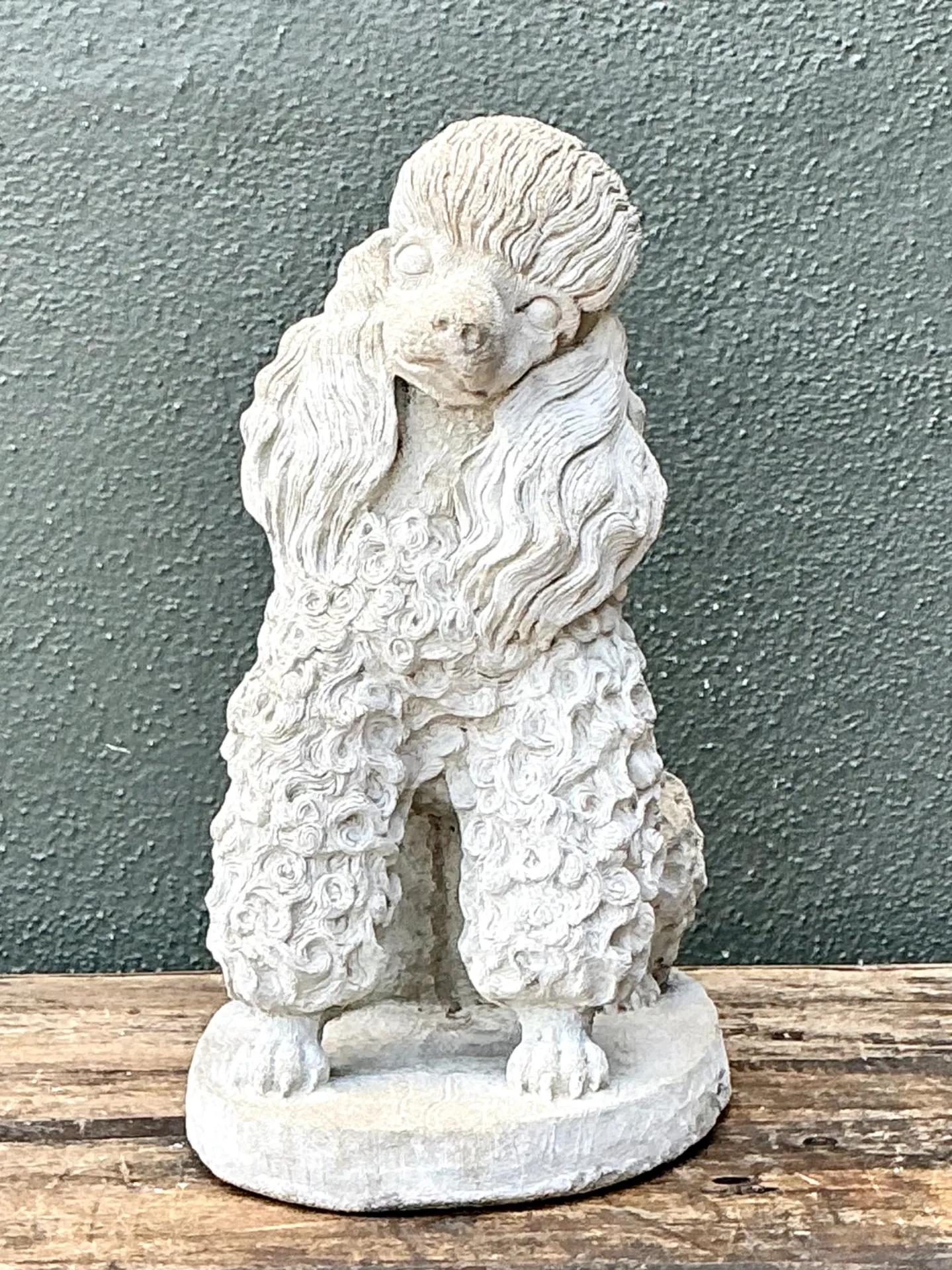 Vintage Cement Poodle Dog Statue — additional photo 7