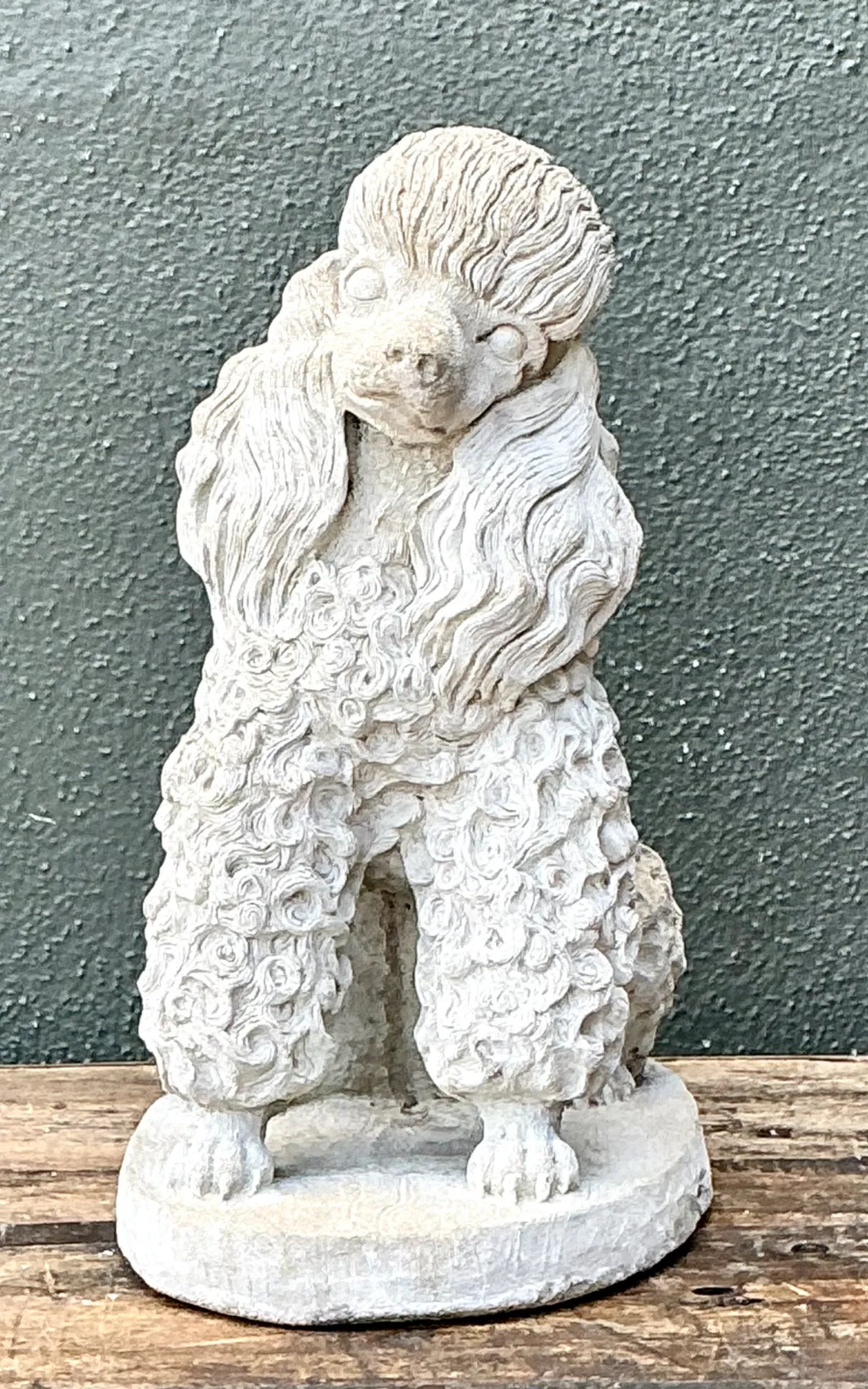 Vintage Cement Poodle Dog Statue — additional photo 7