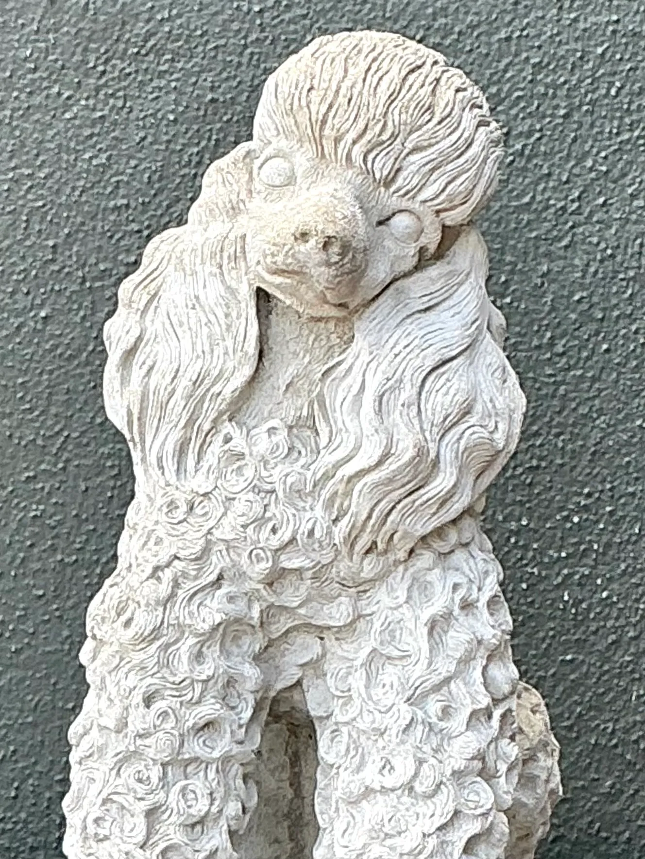 Vintage Cement Poodle Dog Statue — additional photo 1