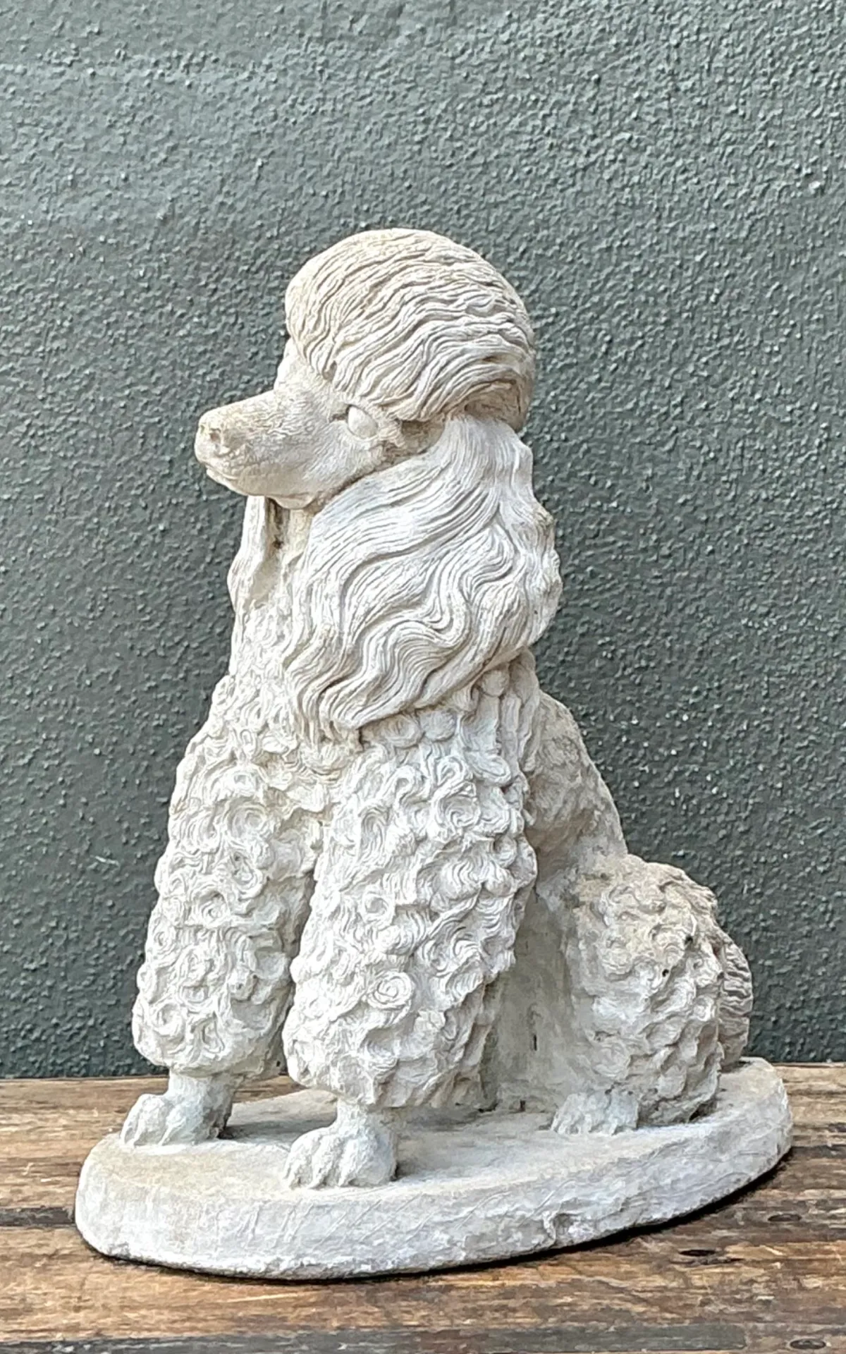 Vintage Cement Poodle Dog Statue — additional photo 3