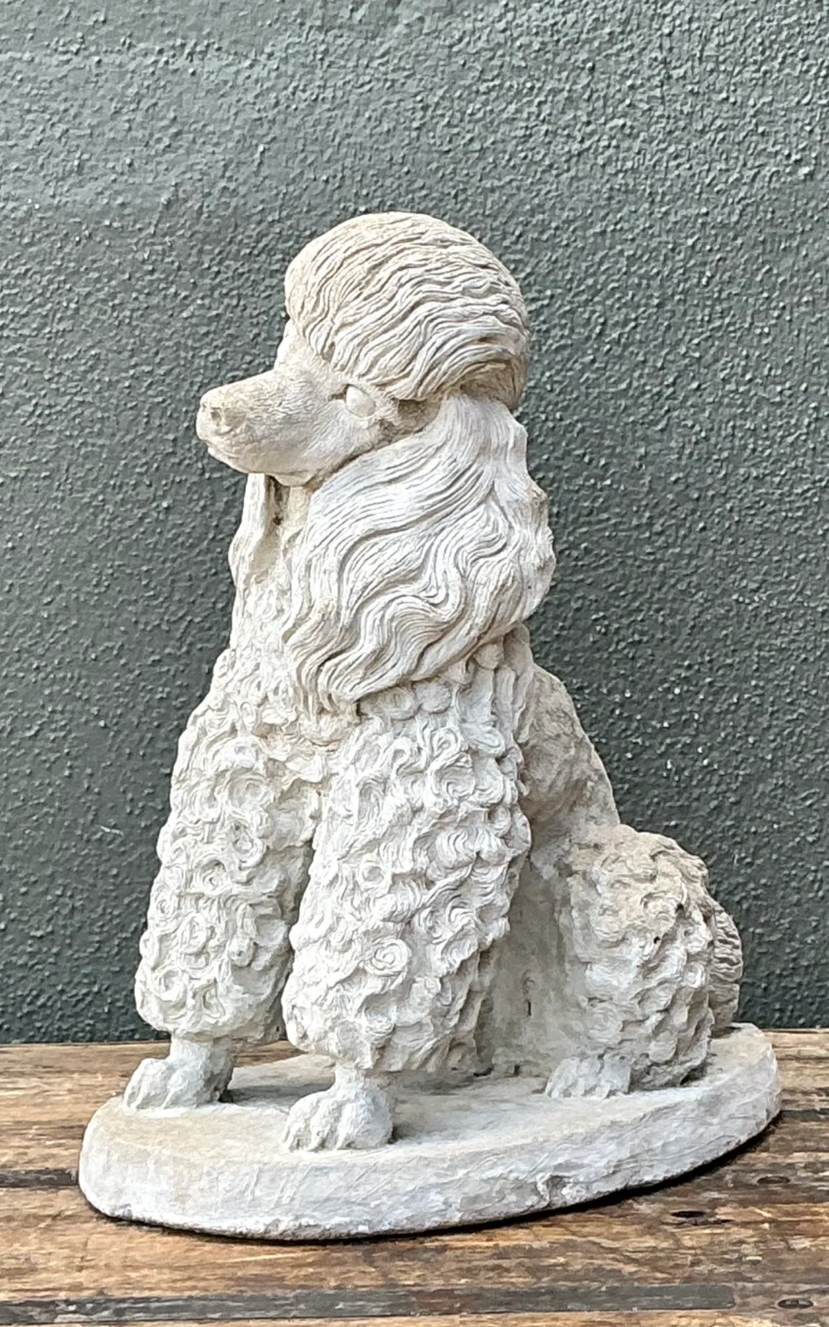 Vintage Cement Poodle Dog Statue — additional photo 5