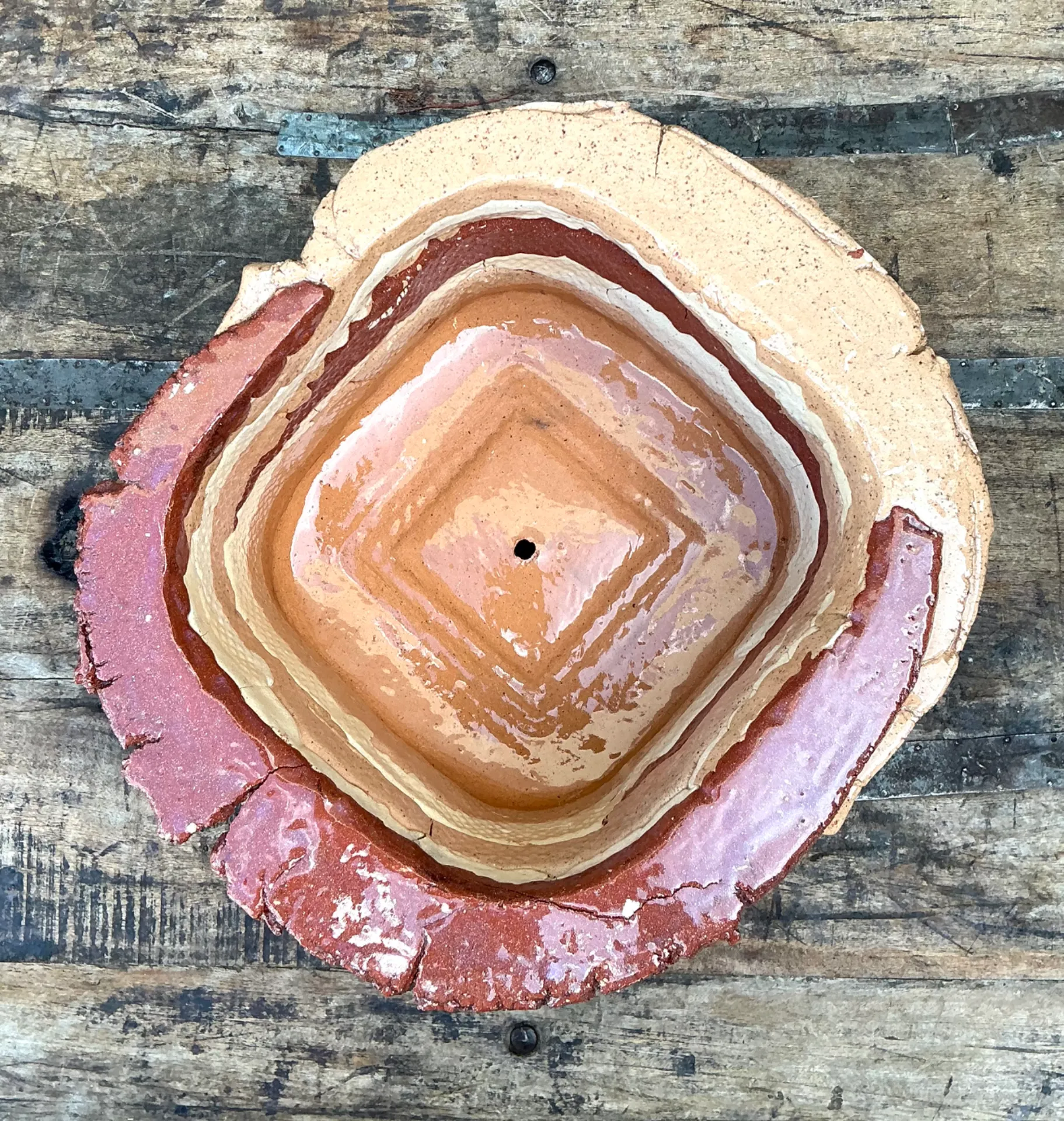 Vintage Layered Ceramic Pottery Bowl — additional photo 8