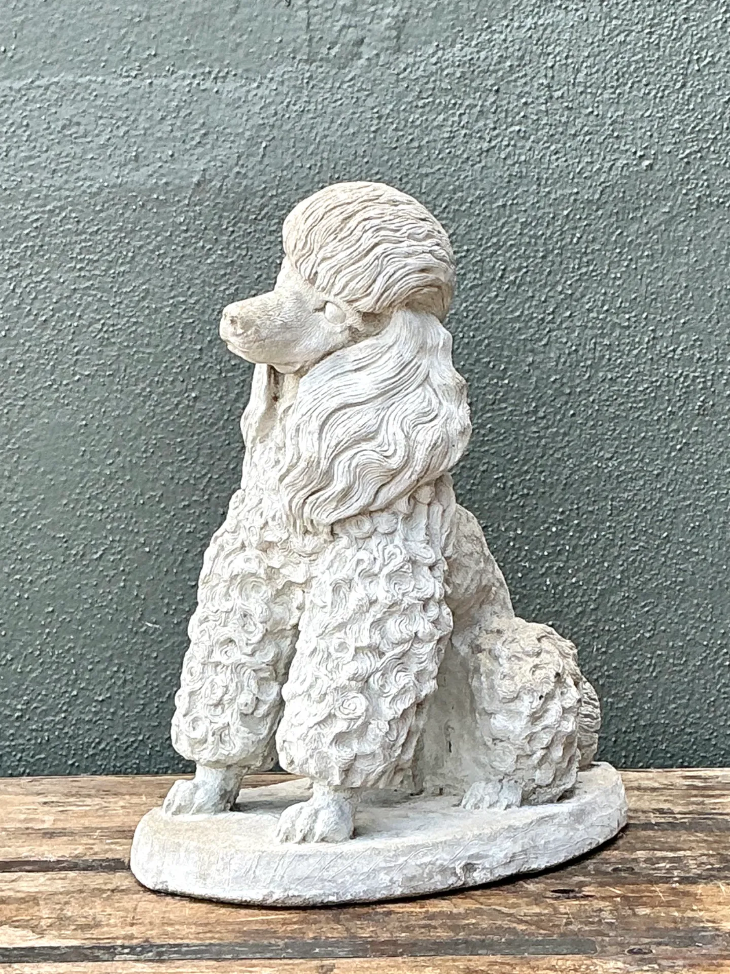 Vintage Cement Poodle Dog Statue — additional photo 8
