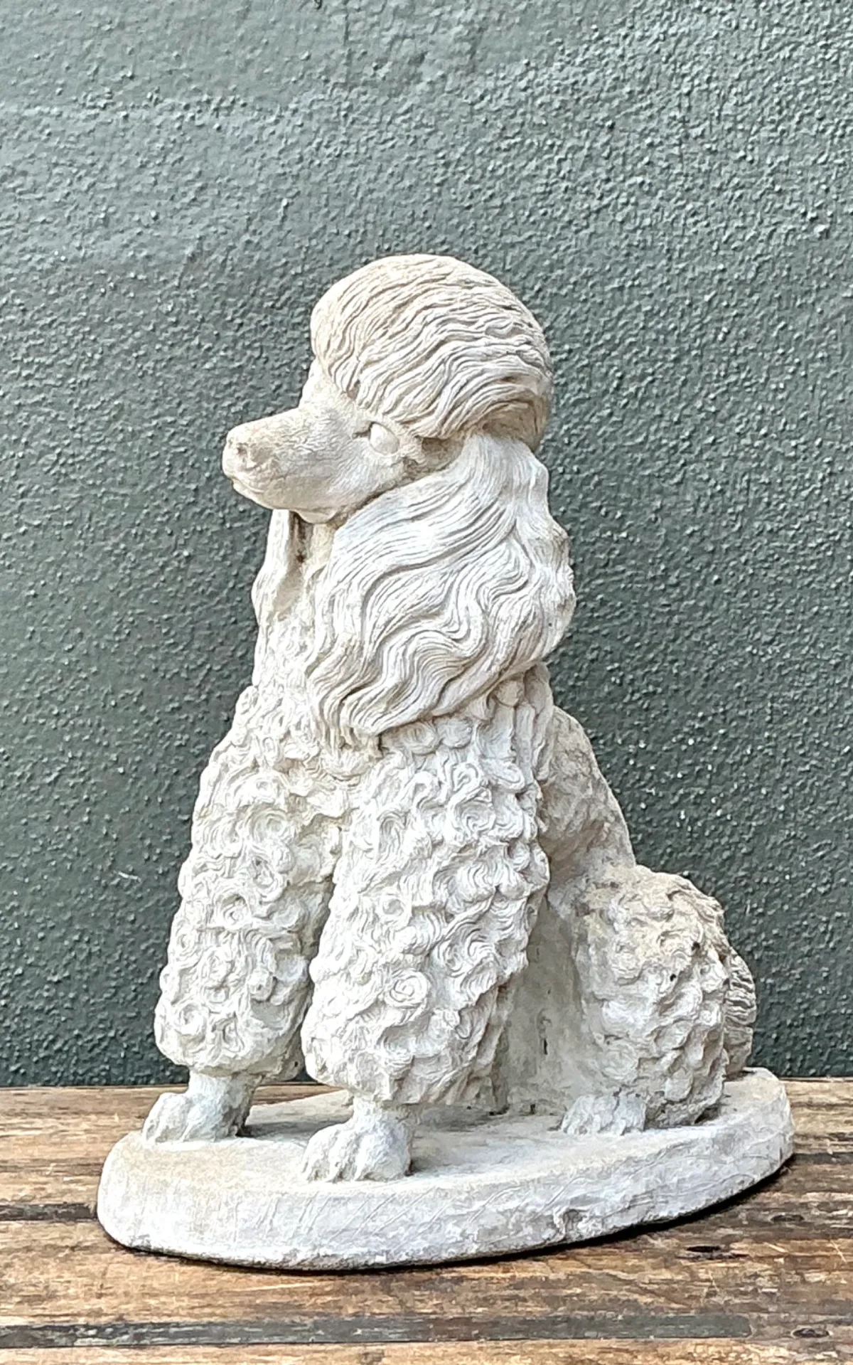 Vintage Cement Poodle Dog Statue — additional photo 8