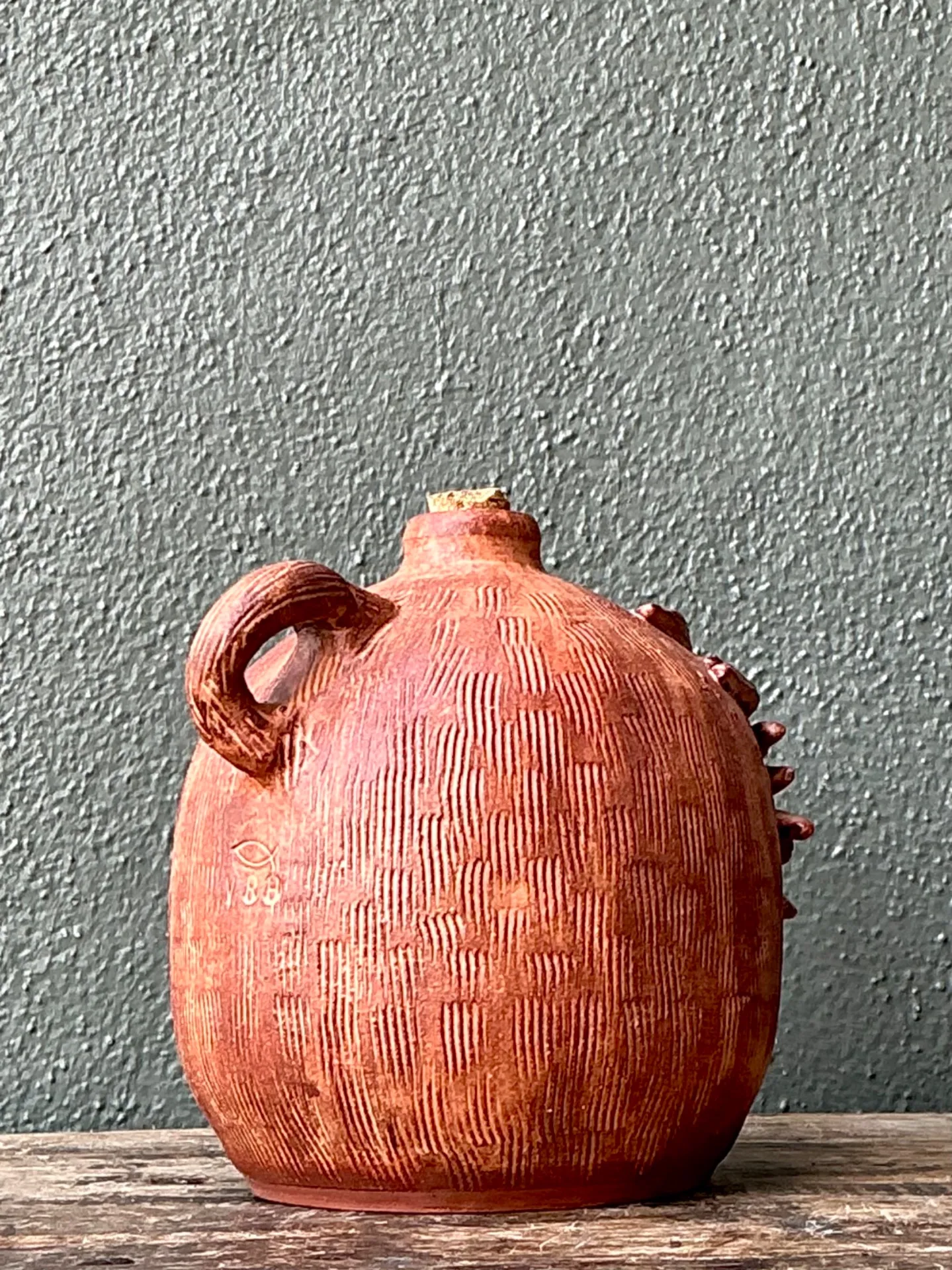 Vintage Handcrafted Ceramic Owl Jug — additional photo 5