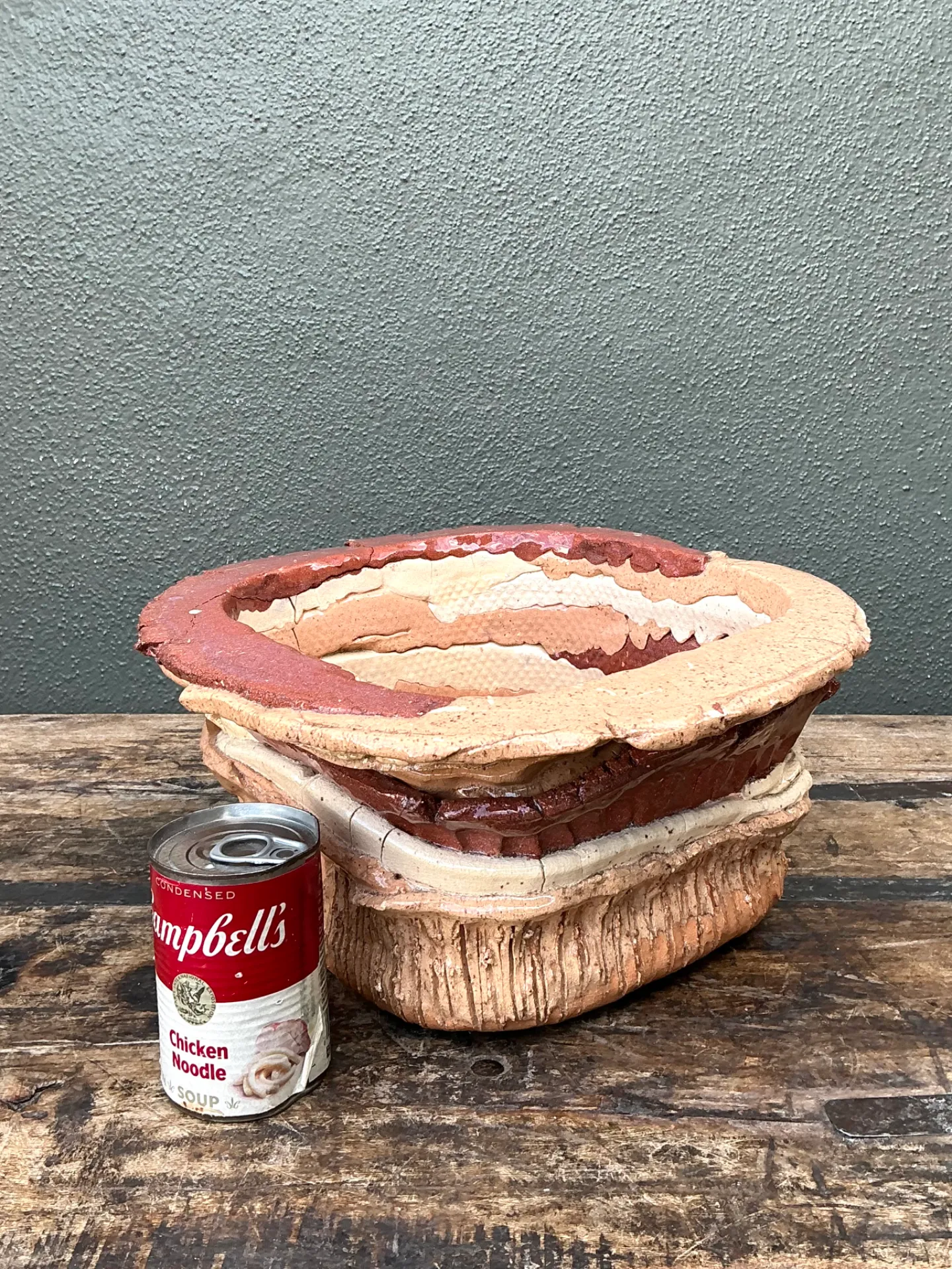 Vintage Layered Ceramic Pottery Bowl — additional photo 6