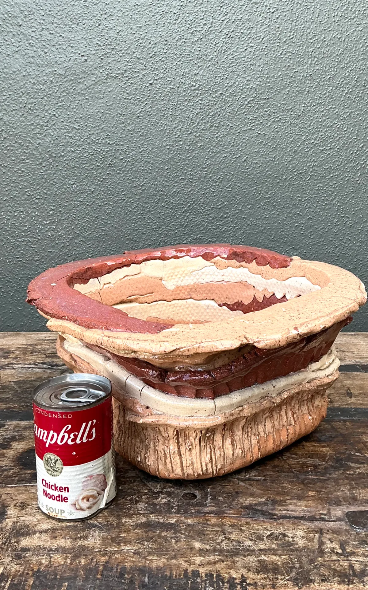 Vintage Layered Ceramic Pottery Bowl — additional photo 6