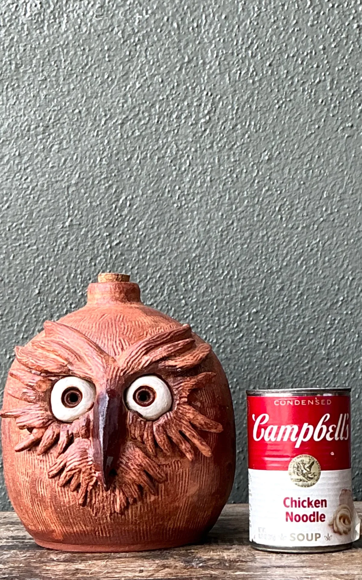Vintage Handcrafted Ceramic Owl Jug