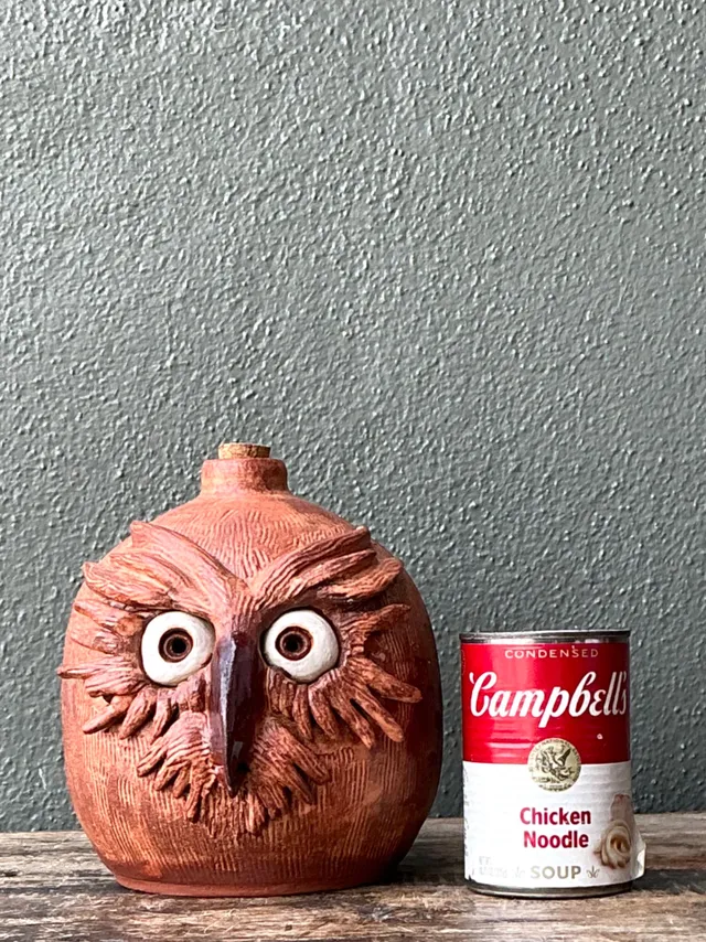 Vintage Handcrafted Ceramic Owl Jug — additional photo 1