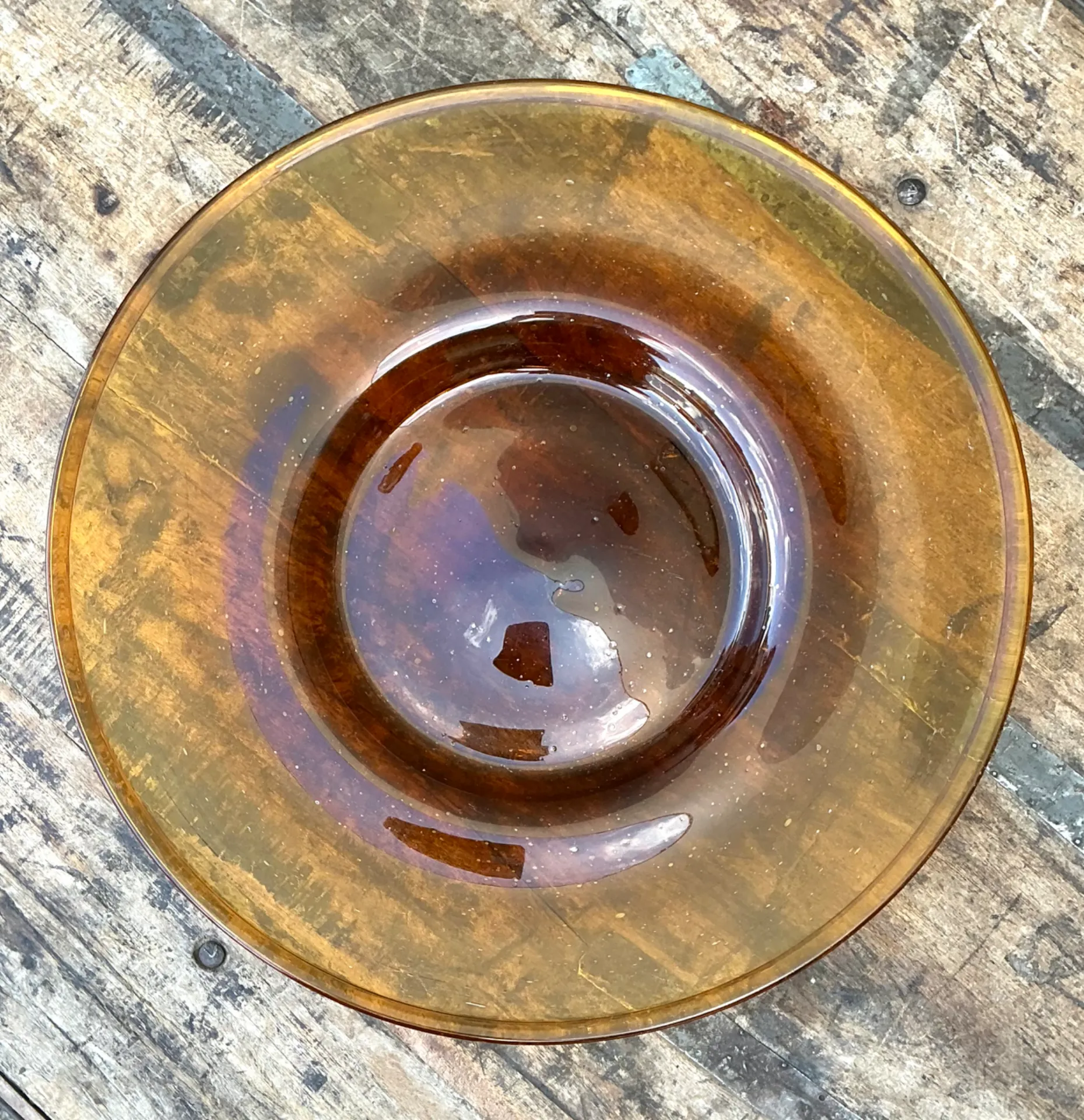 Vintage Amber Glass Serving Tray — additional photo 7