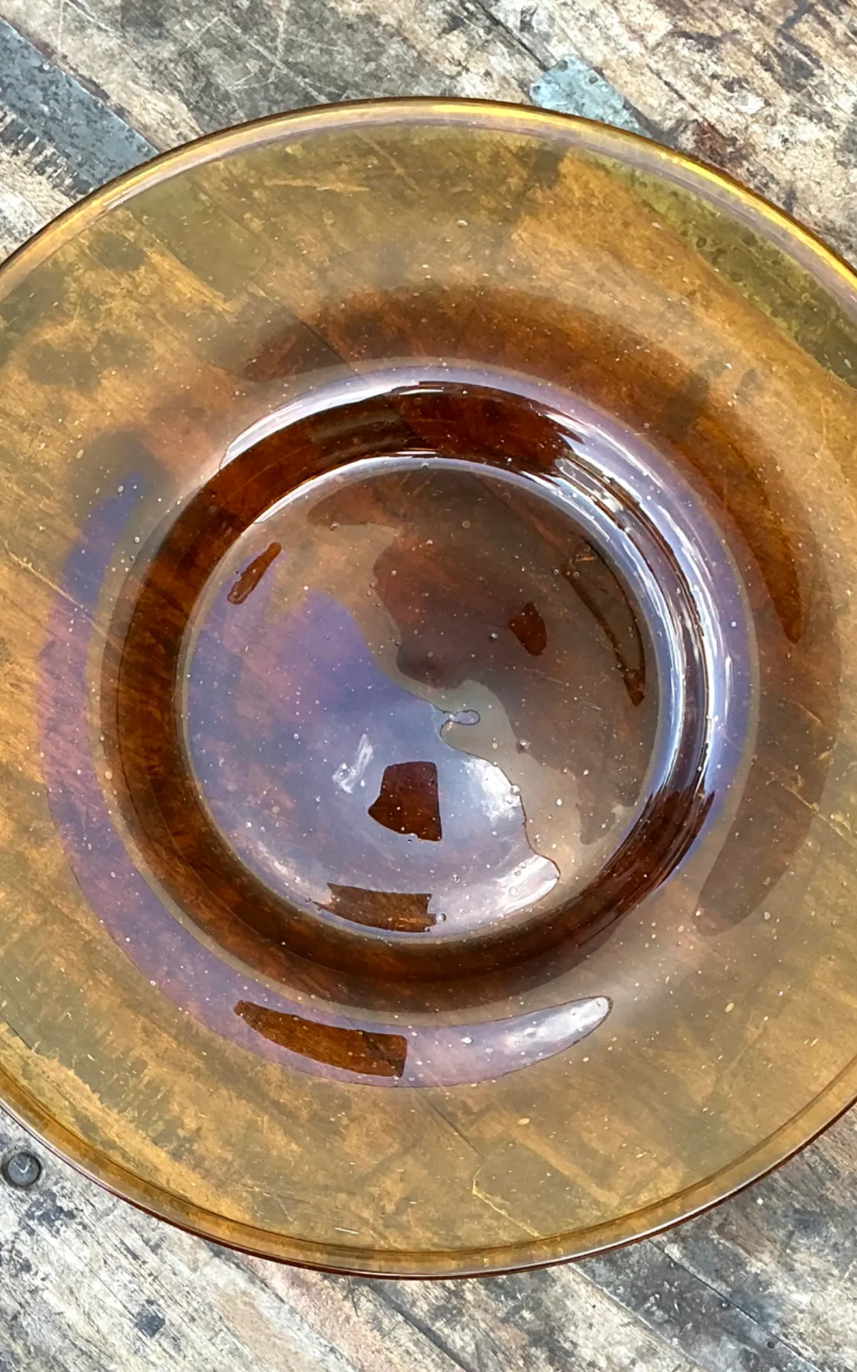Vintage Amber Glass Serving Tray — additional photo 7