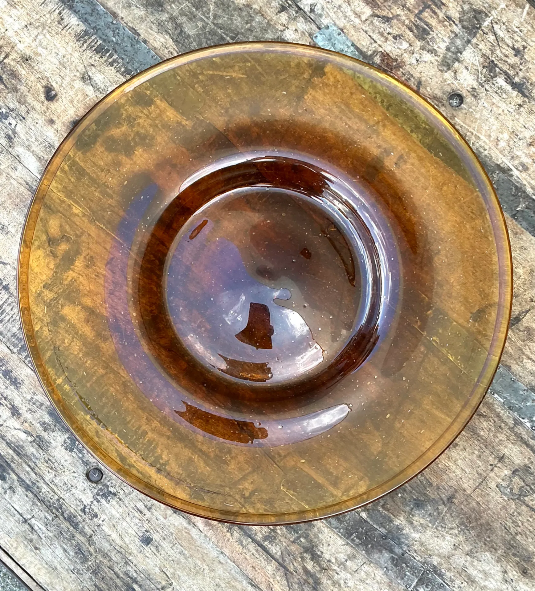 Vintage Amber Glass Serving Tray — additional photo 4