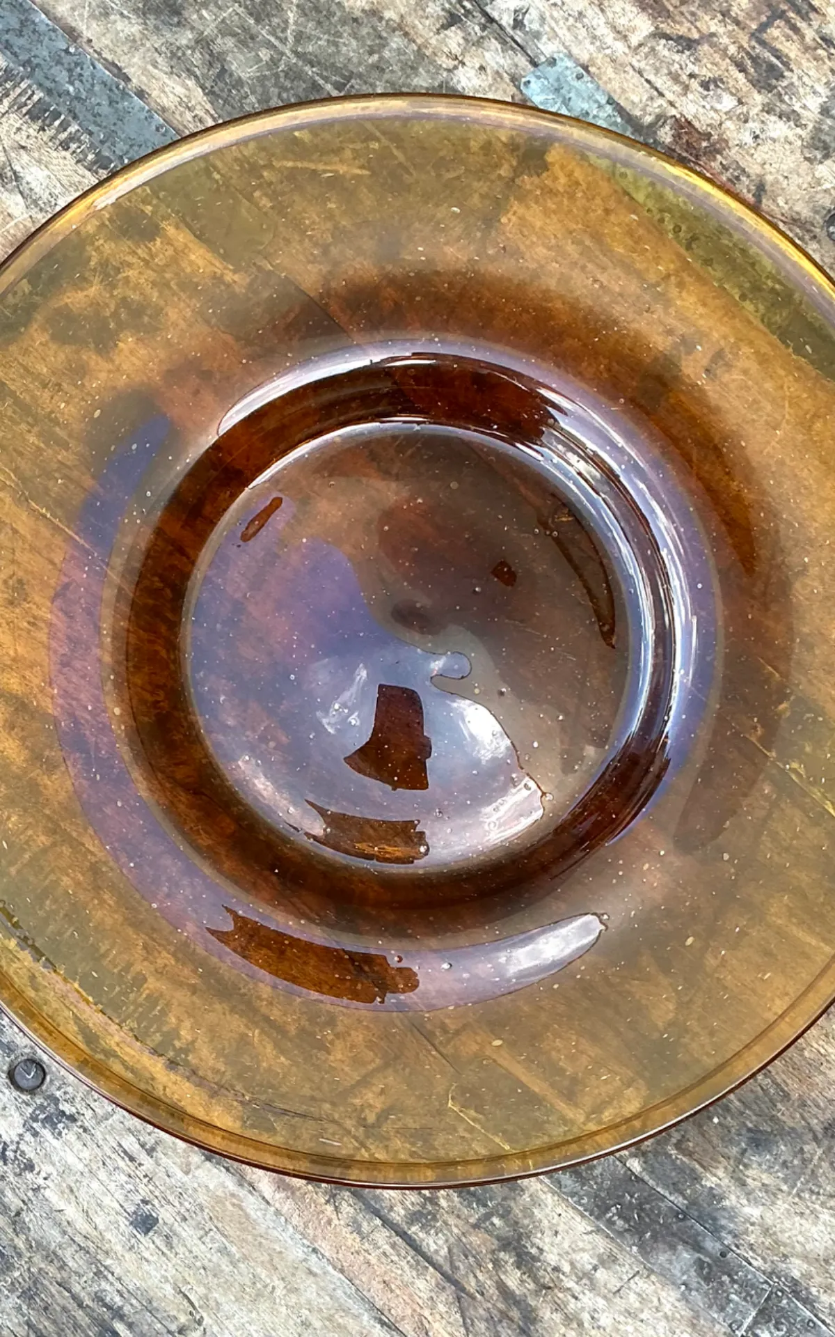 Vintage Amber Glass Serving Tray — additional photo 4