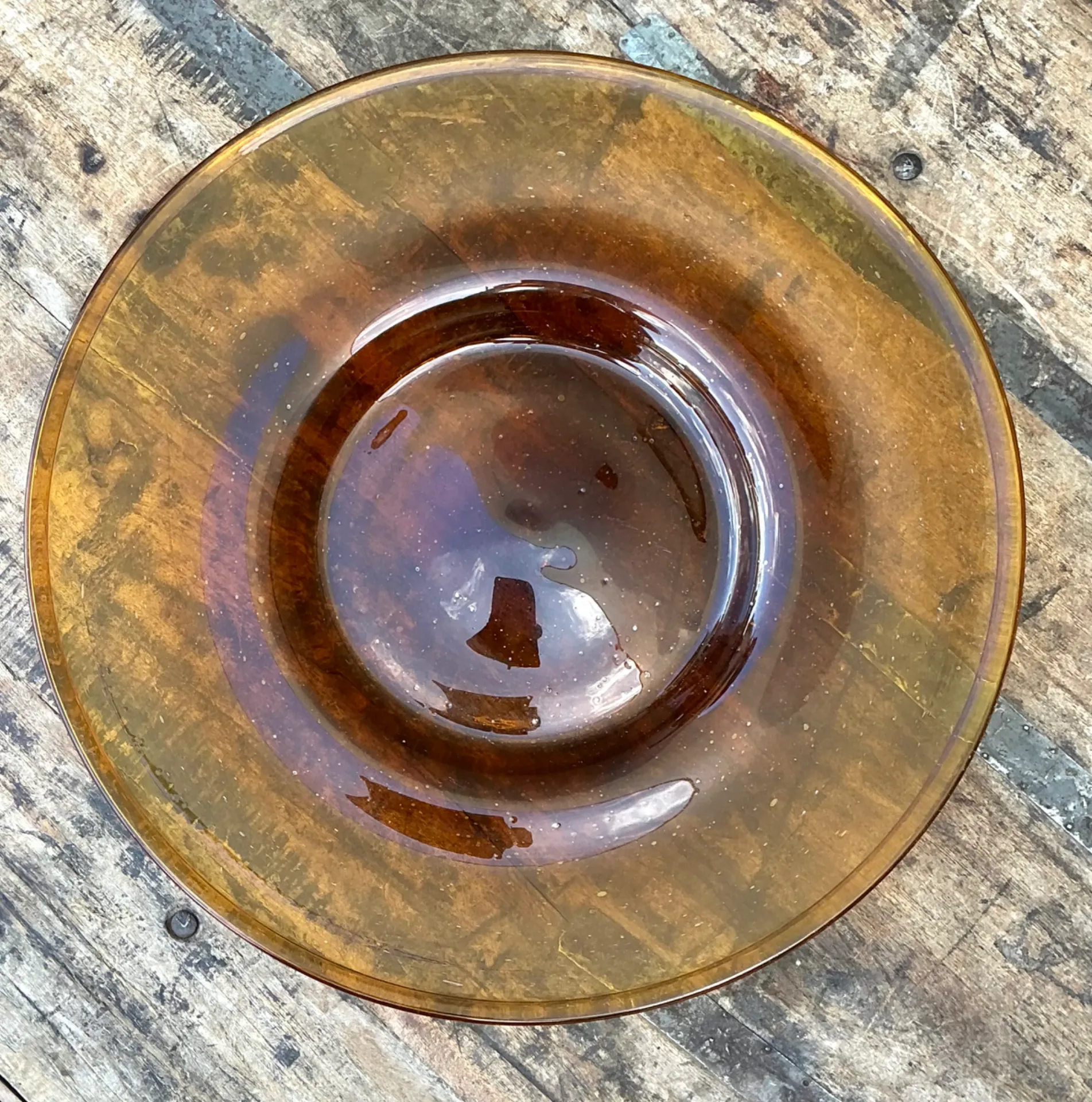 Vintage Amber Glass Serving Tray — additional photo 2