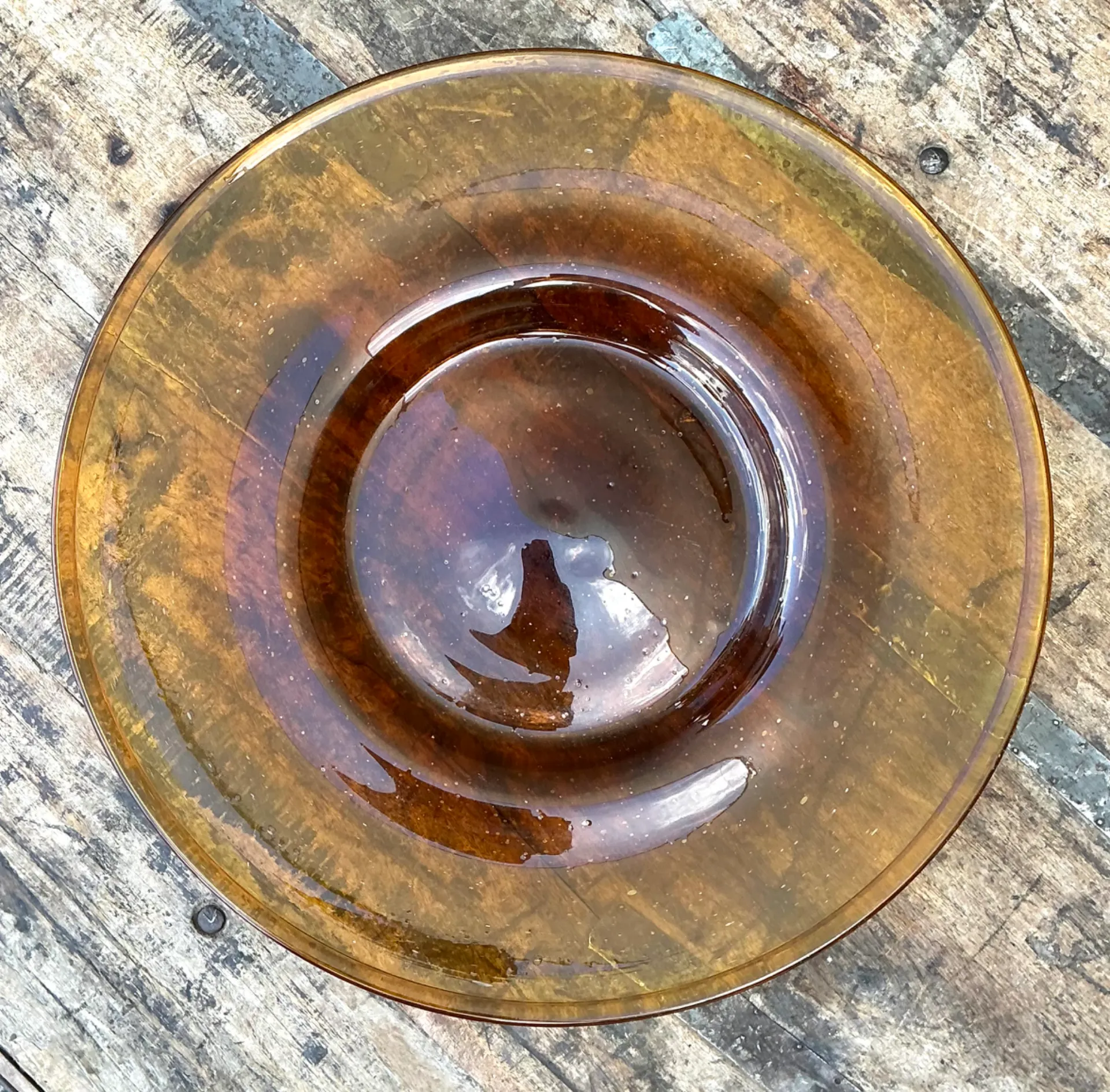 Vintage Amber Glass Serving Tray — additional photo 6