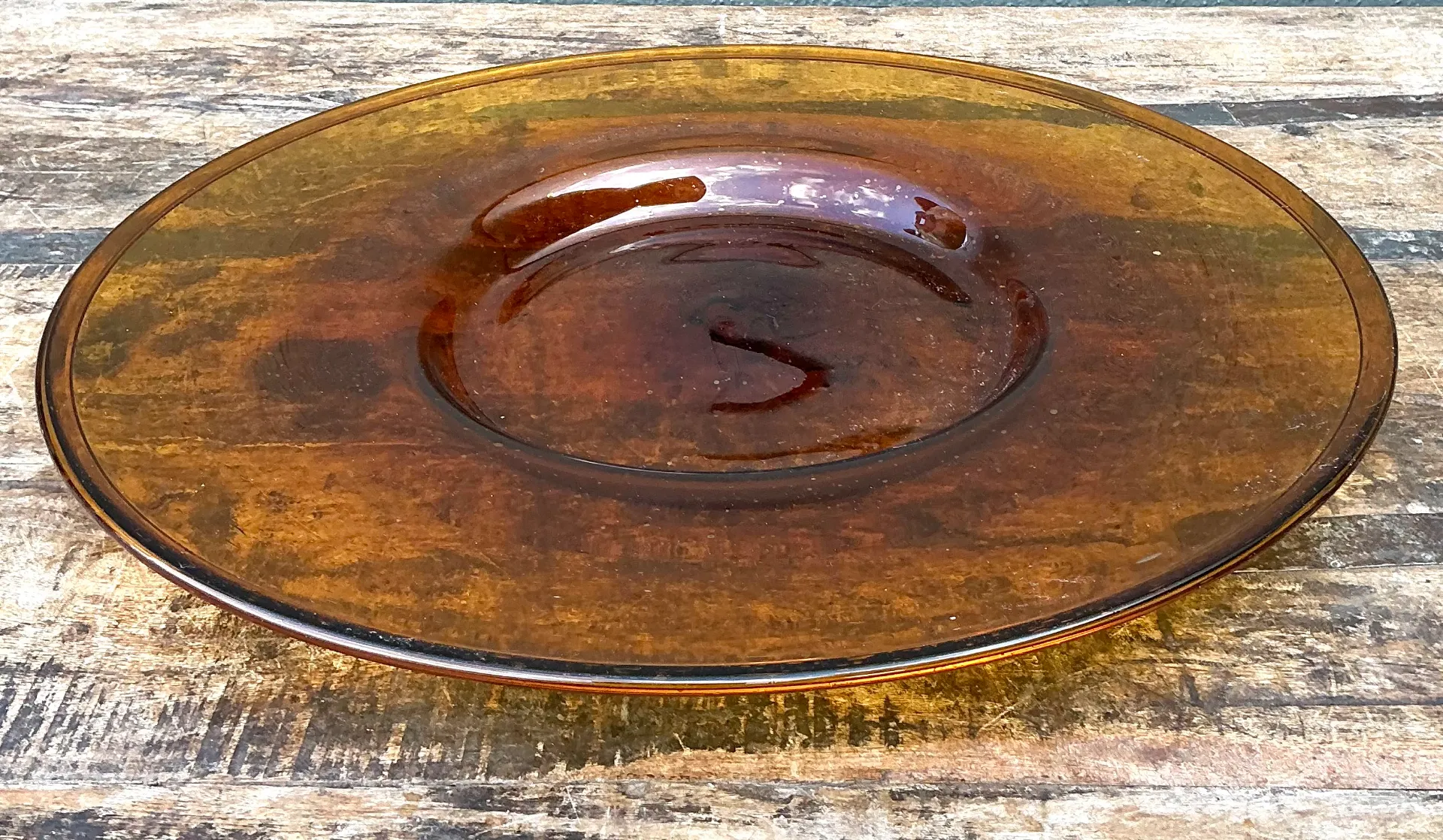 Vintage Amber Glass Serving Tray — additional photo 8