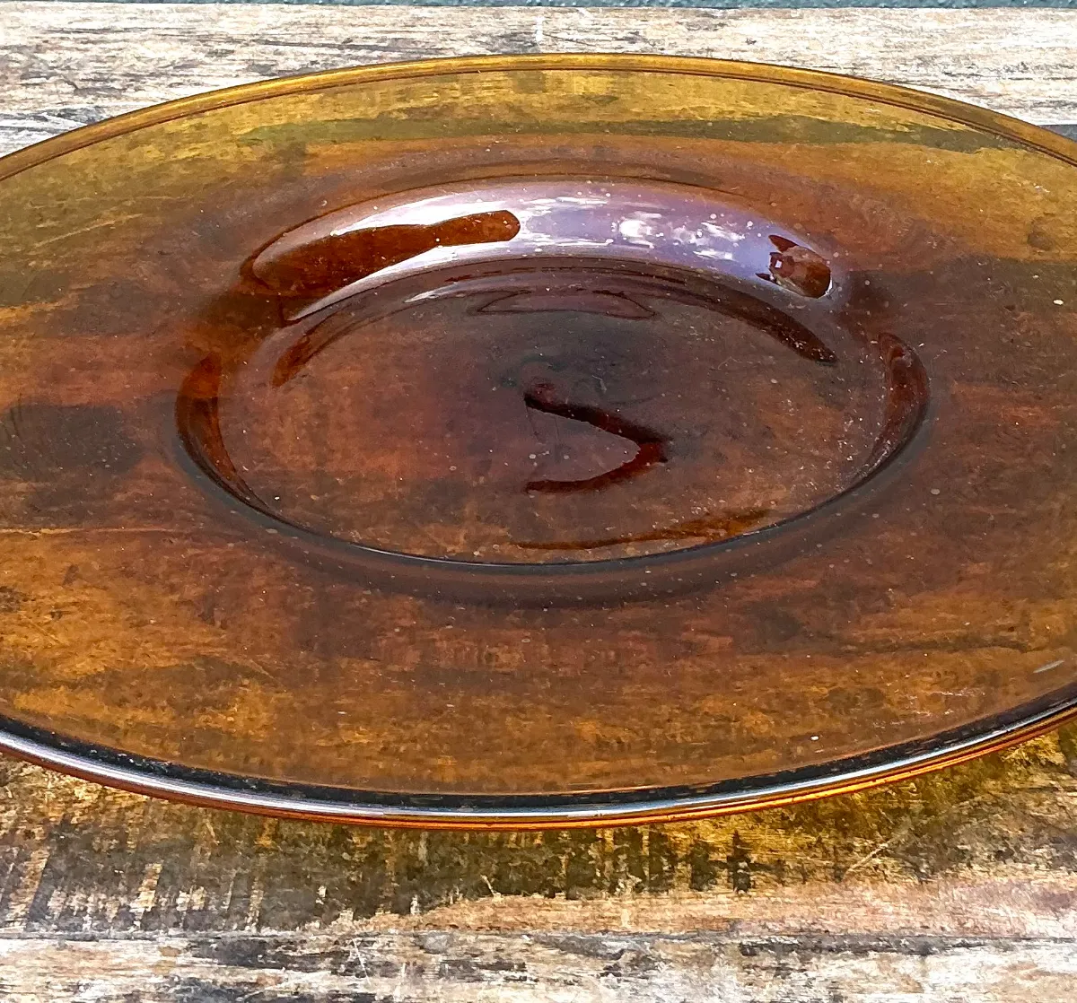 Vintage Amber Glass Serving Tray — additional photo 8