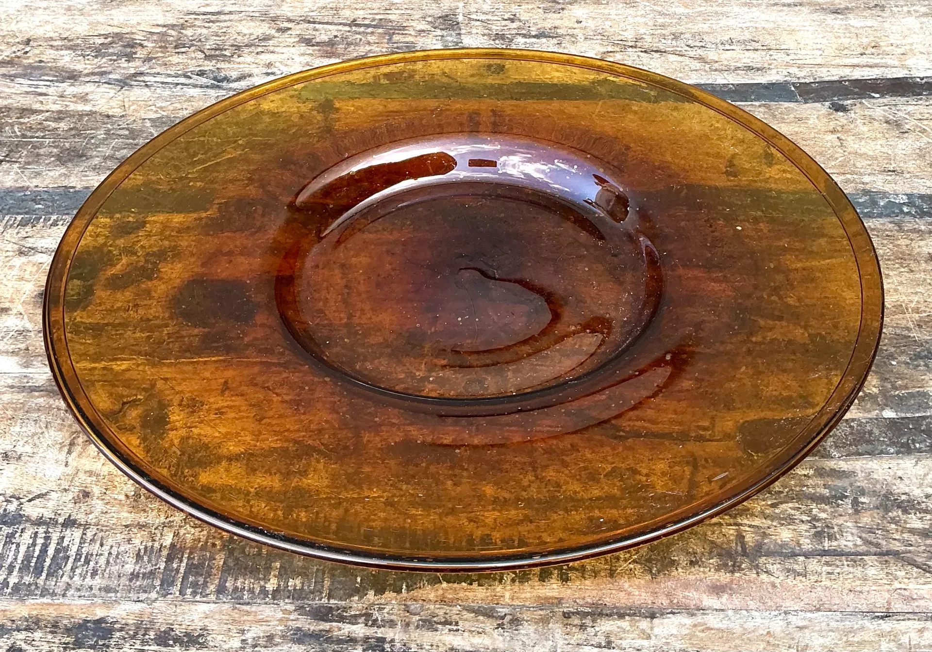 Vintage Amber Glass Serving Tray — additional photo 5