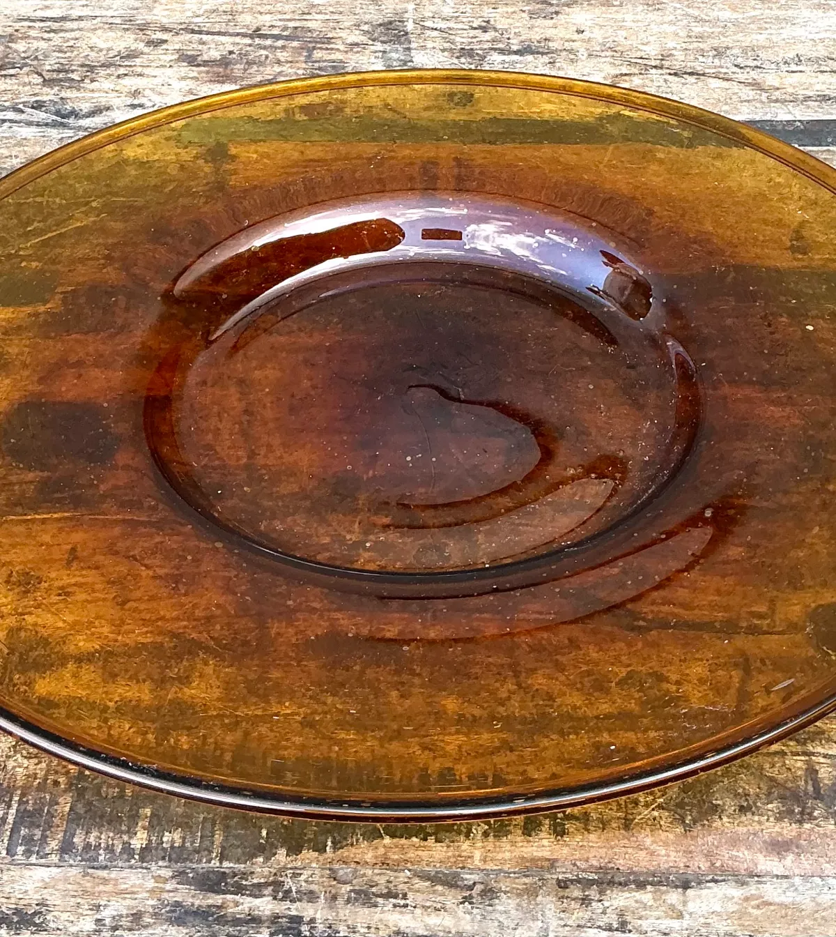 Vintage Amber Glass Serving Tray — additional photo 5