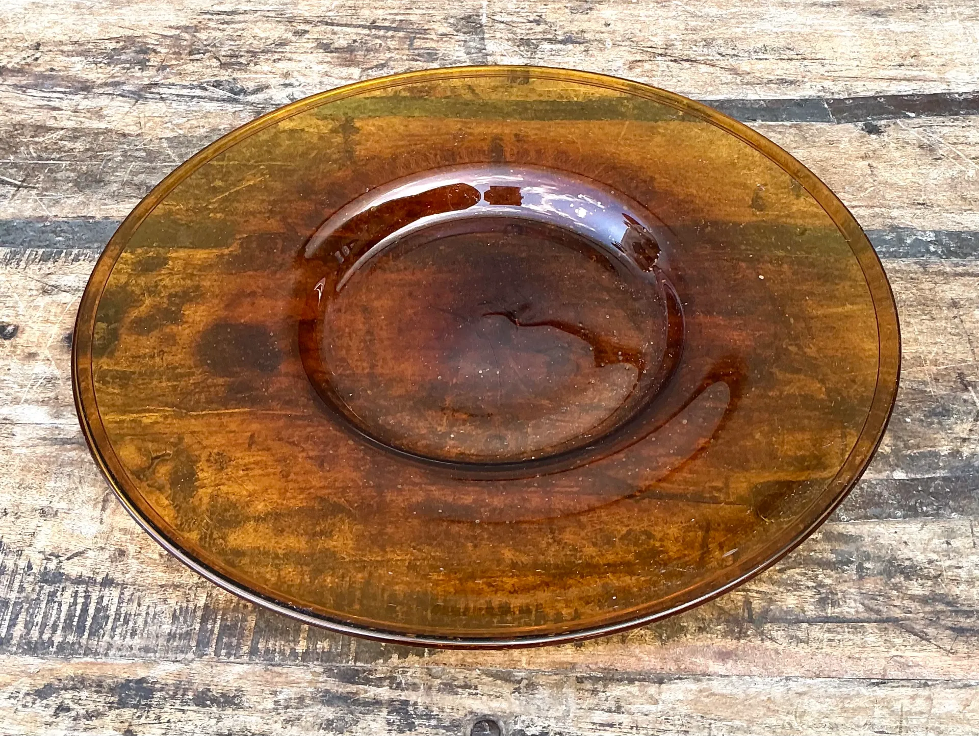 Vintage Amber Glass Serving Tray — additional photo 3