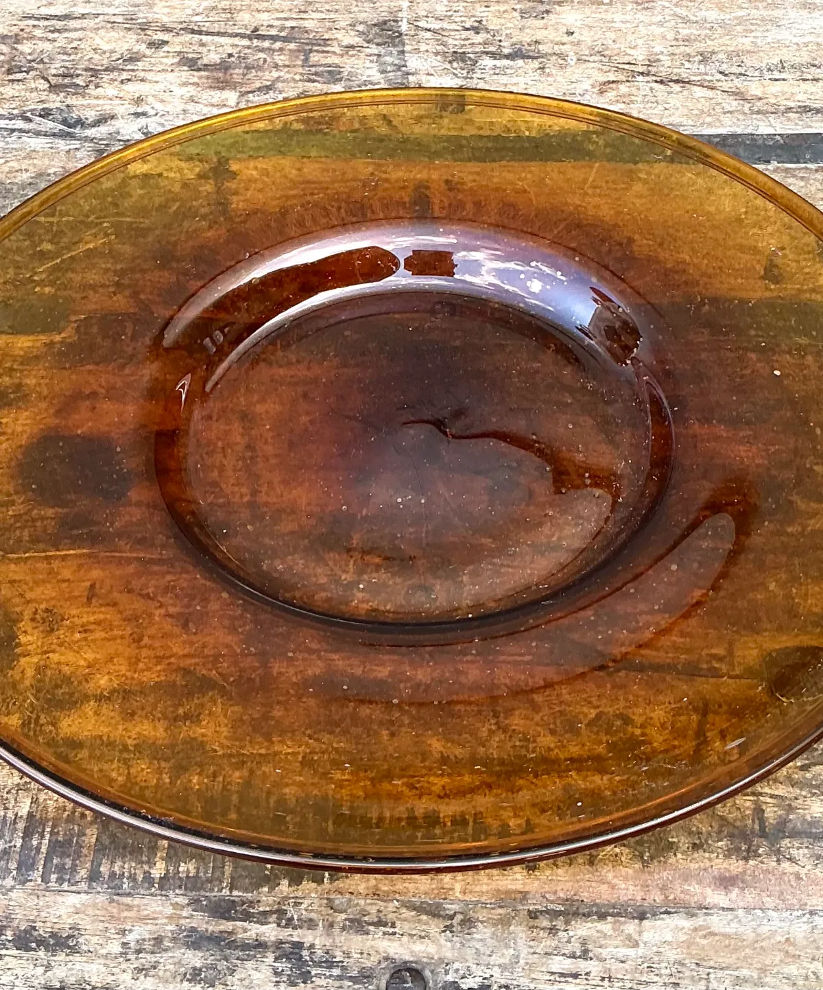 Vintage Amber Glass Serving Tray — additional photo 3
