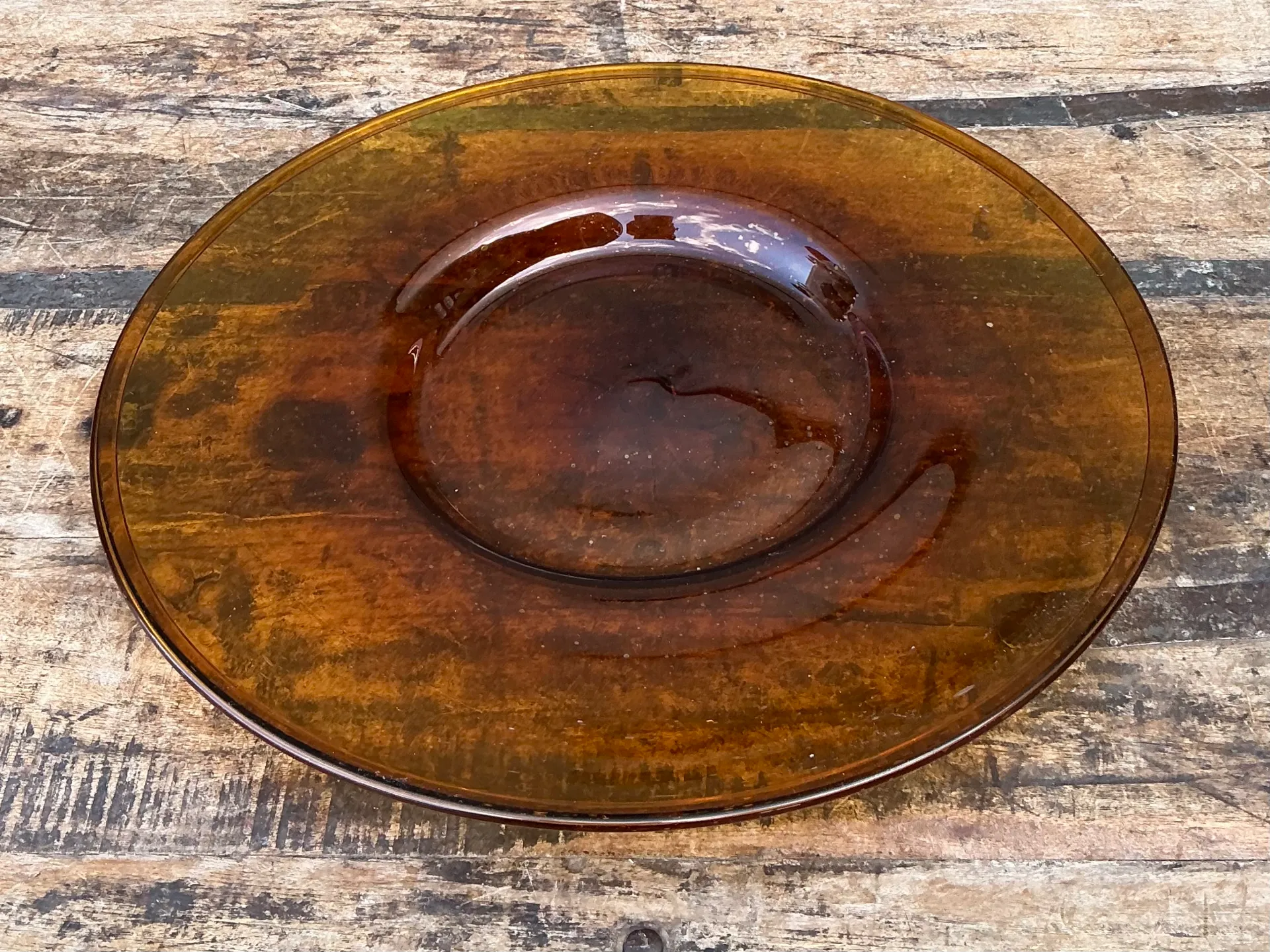 Vintage Amber Glass Serving Tray — additional photo 1