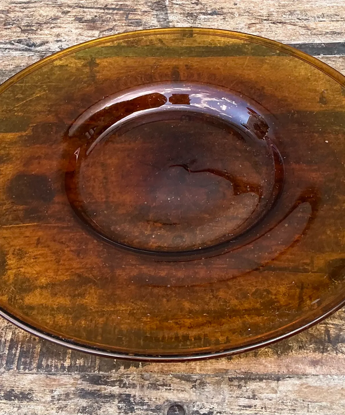 Vintage Amber Glass Serving Tray