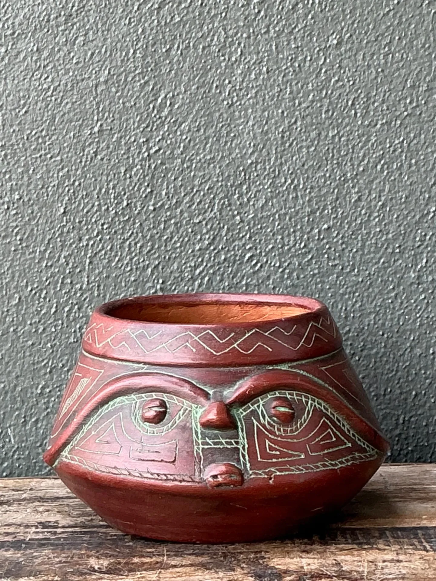 Vintage Handcrafted Ceramic Tribal Bowl — additional photo 4
