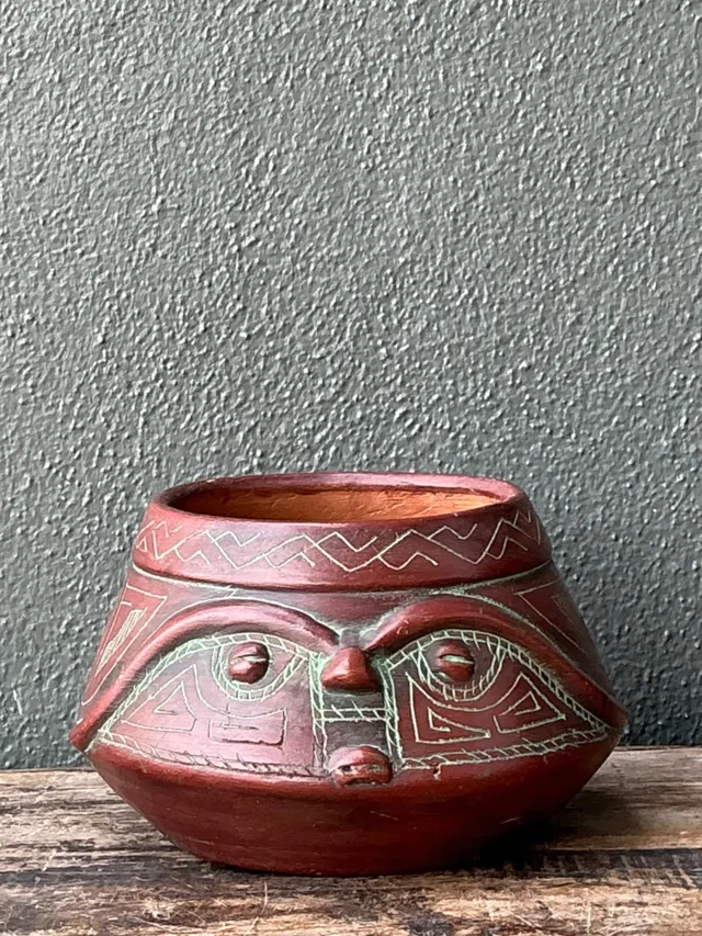 Vintage Handcrafted Ceramic Tribal Bowl — additional photo 4