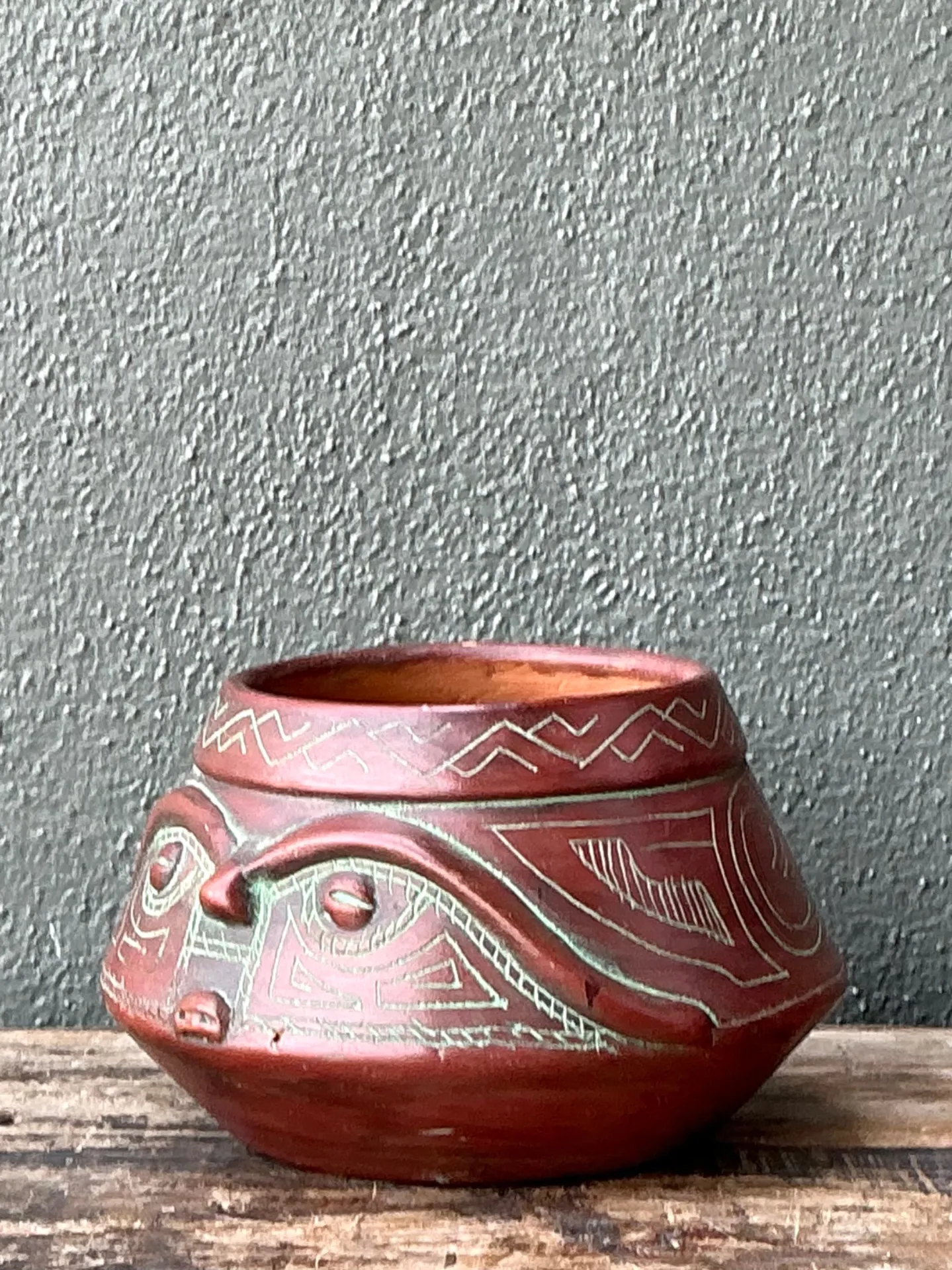 Vintage Handcrafted Ceramic Tribal Bowl — additional photo 2