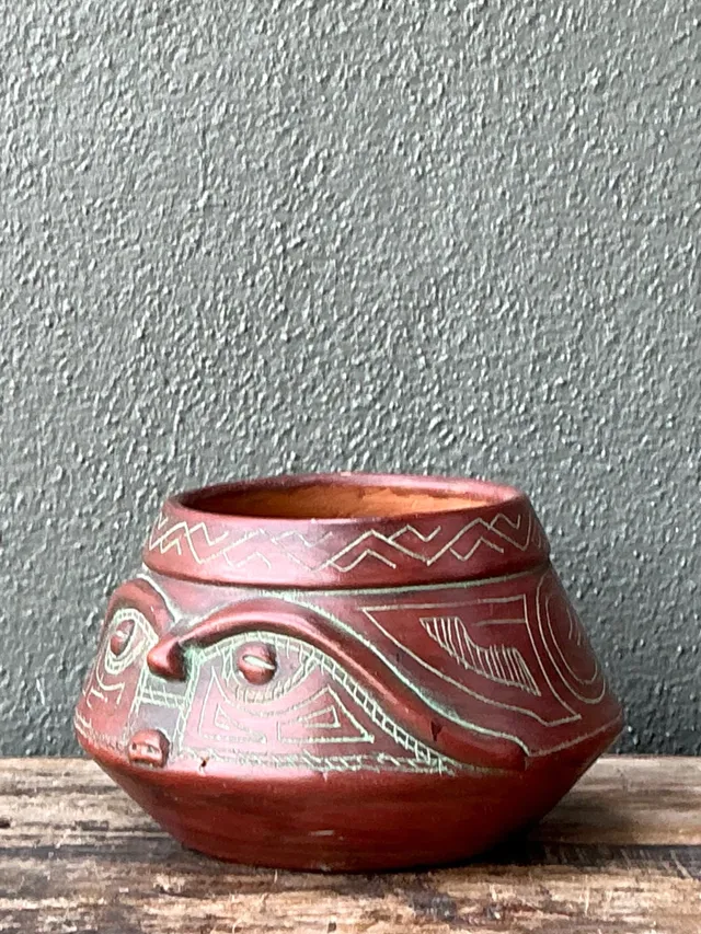Vintage Handcrafted Ceramic Tribal Bowl — additional photo 2