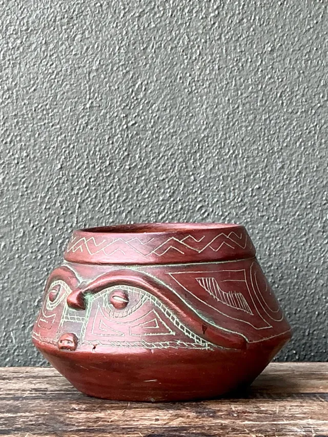 Vintage Handcrafted Ceramic Tribal Bowl — additional photo 1