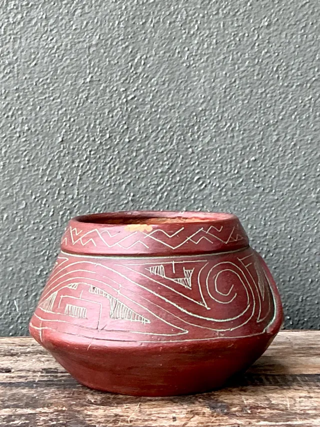 Vintage Handcrafted Ceramic Tribal Bowl — additional photo 5