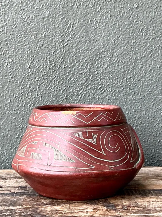 Vintage Handcrafted Ceramic Tribal Bowl — additional photo 7